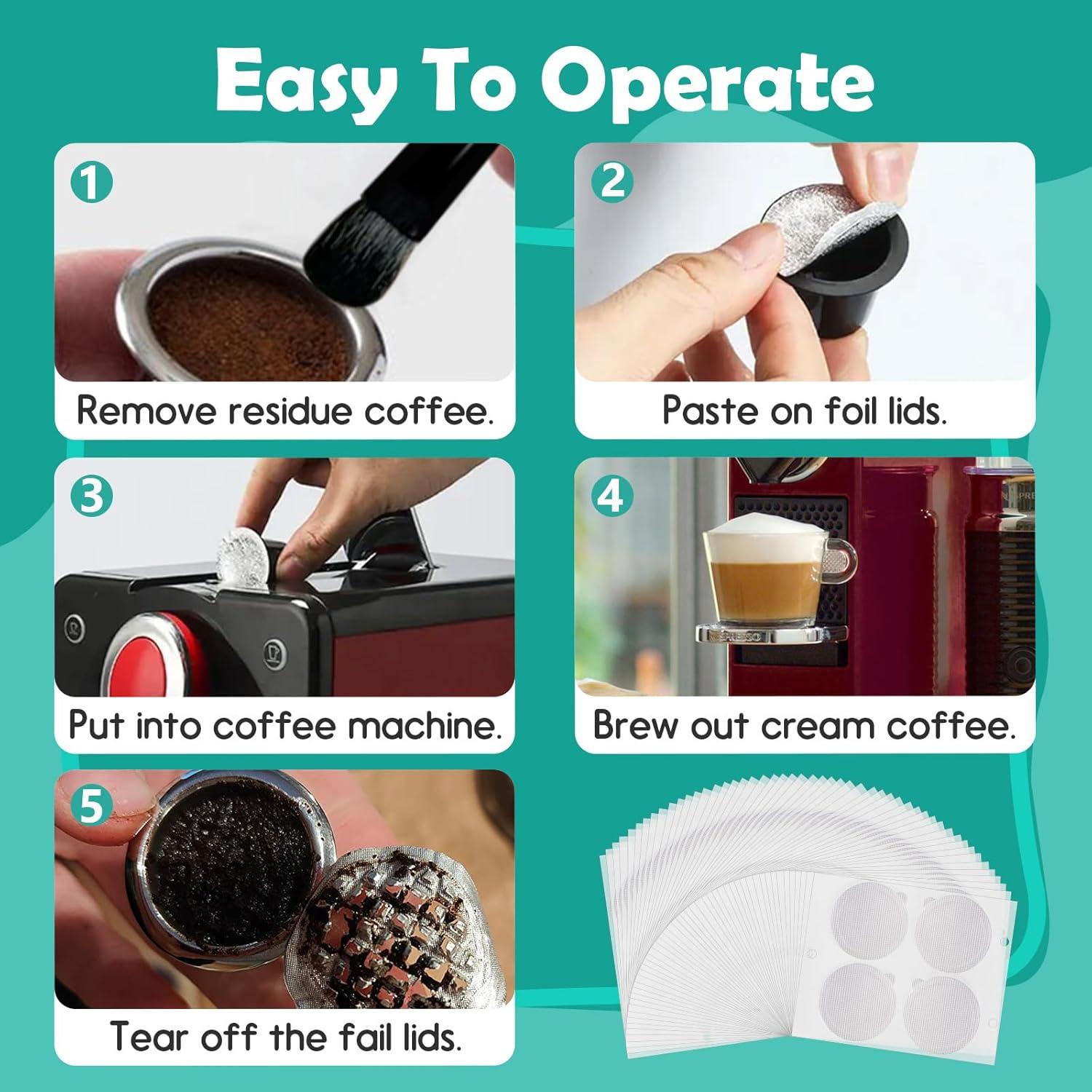 200 Sellos de Aluminio Gfdoso para Cápsulas de Café 37mm