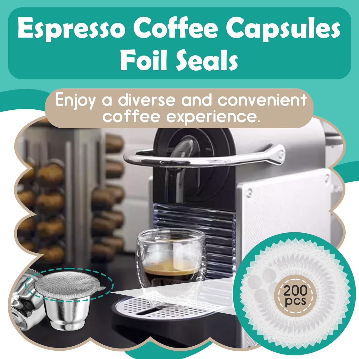 200 Sellos de Aluminio Gfdoso para Cápsulas de Café 37mm