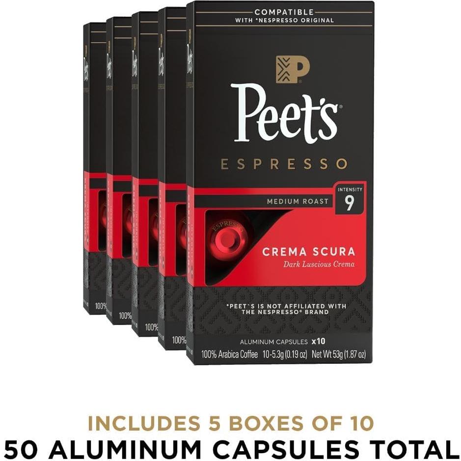 Cápsulas de Espresso Peet's Crema Scura 50 Unidades Tostado Medio
