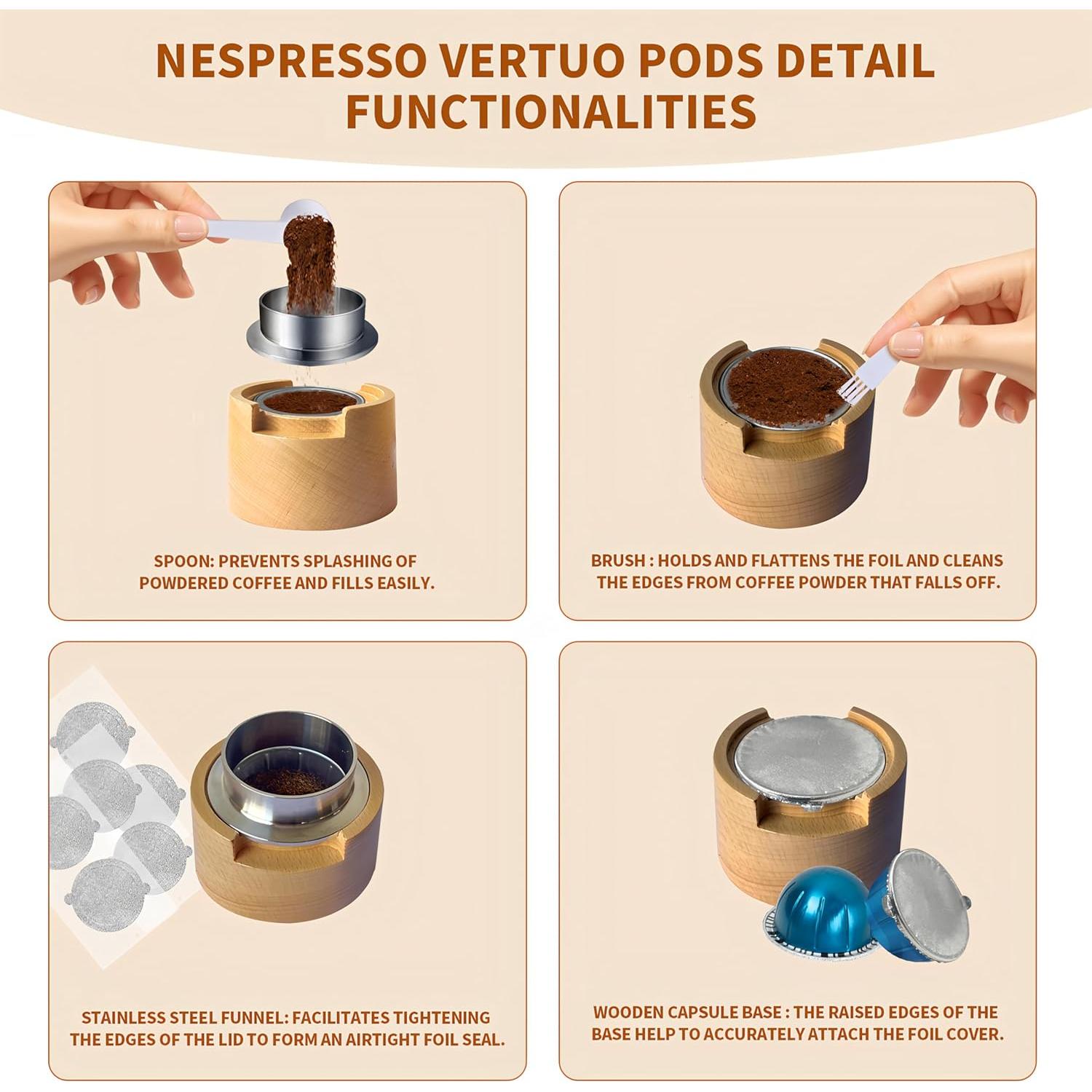 Sellador de Cápsulas de Café BADAO - Reutilizable, 100 Hojas