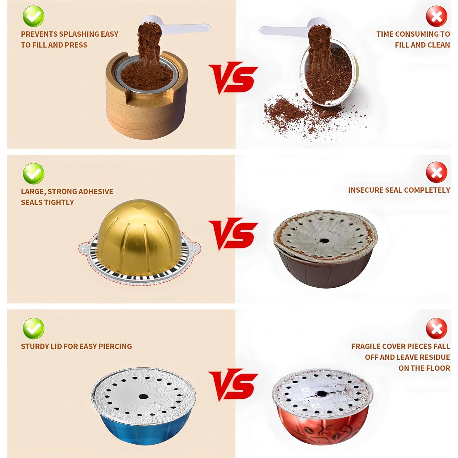 Sellador de Cápsulas de Café BADAO - Reutilizable, 100 Hojas