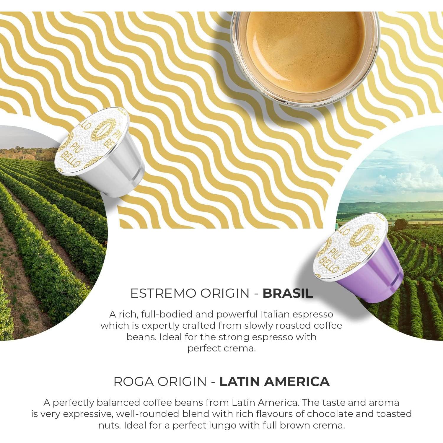 Cápsulas de Café Piu Bello para Nespresso - 120 Unidades, 6 Sabores