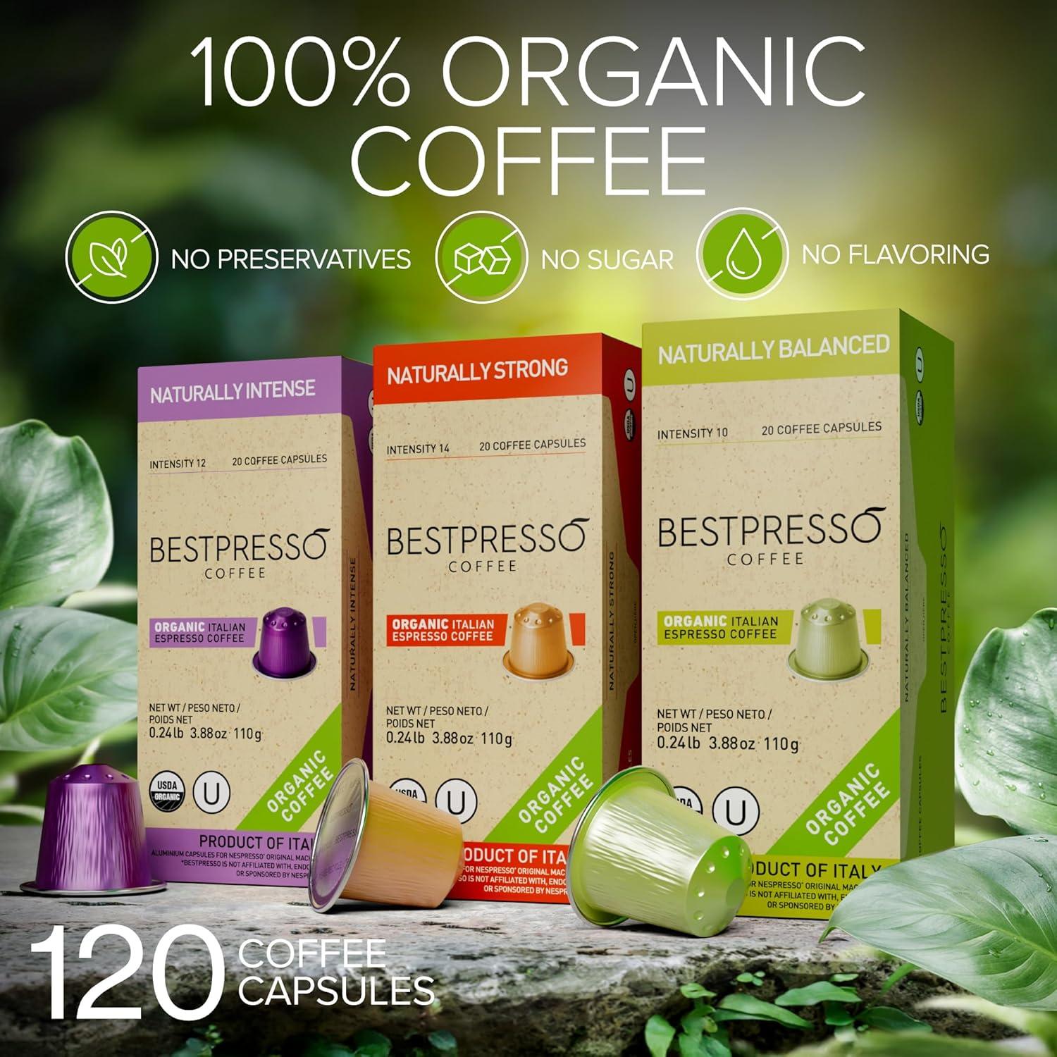 Cápsulas de Espresso Bestpresso Orgánico 120 Unidades Nespresso