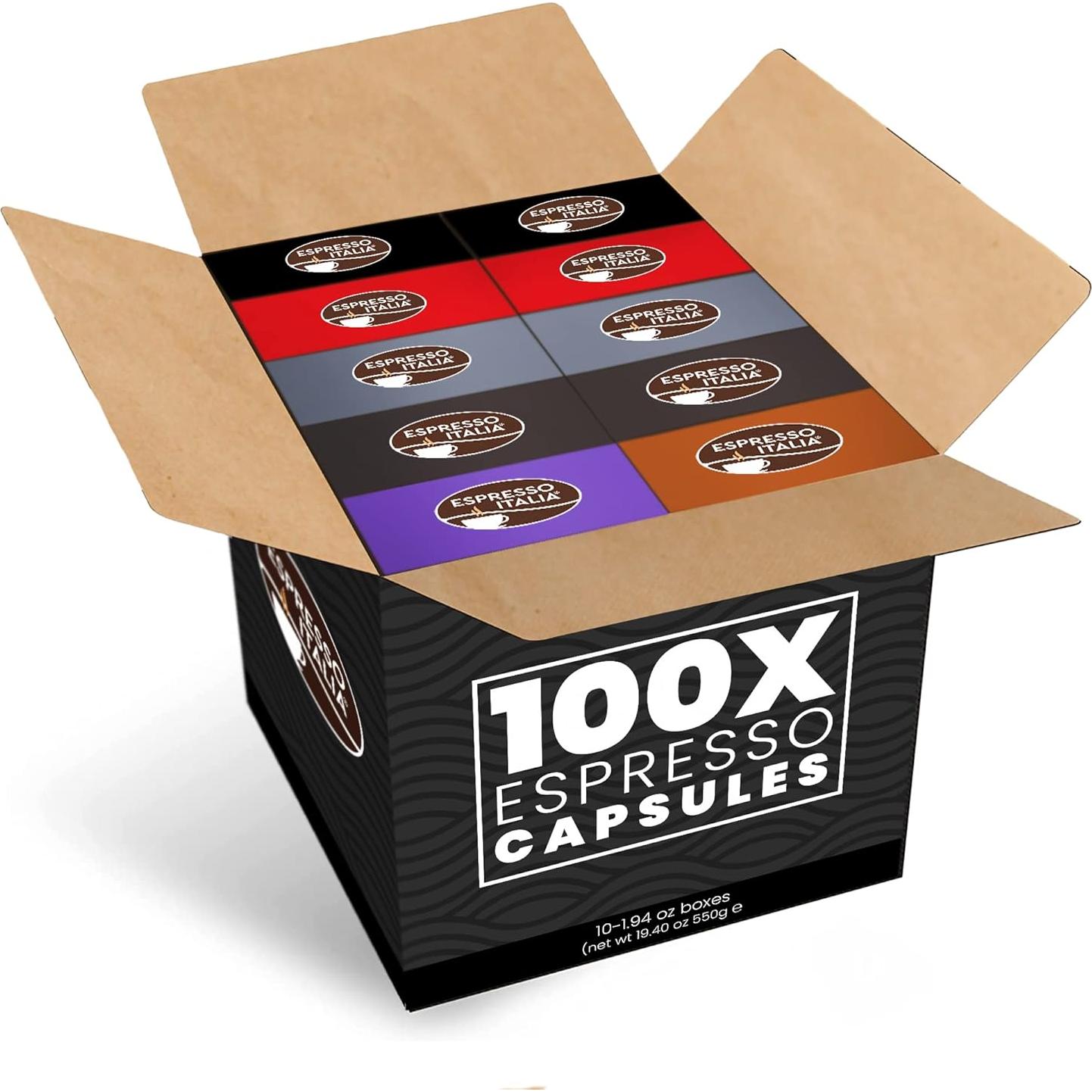 Cápsulas de Café Espresso Italia para Nespresso - 100 Unidades