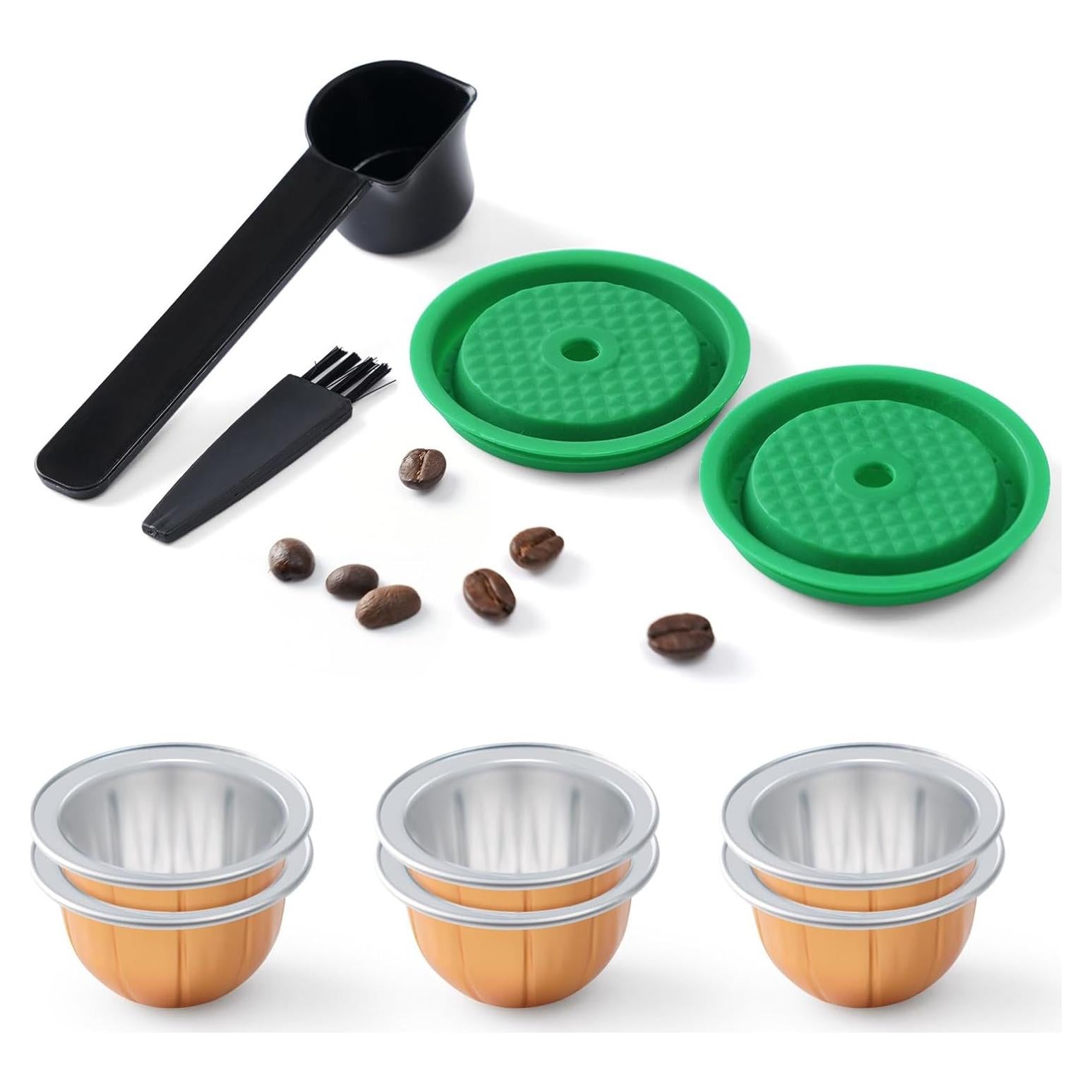 Paquete 2 Tapas Reutilizables Café Silicona Verde 80/150/230ml