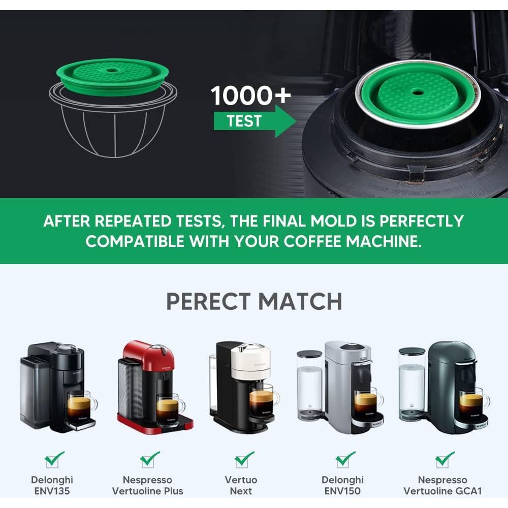 Paquete 2 Tapas Reutilizables Café Silicona Verde 80/150/230ml