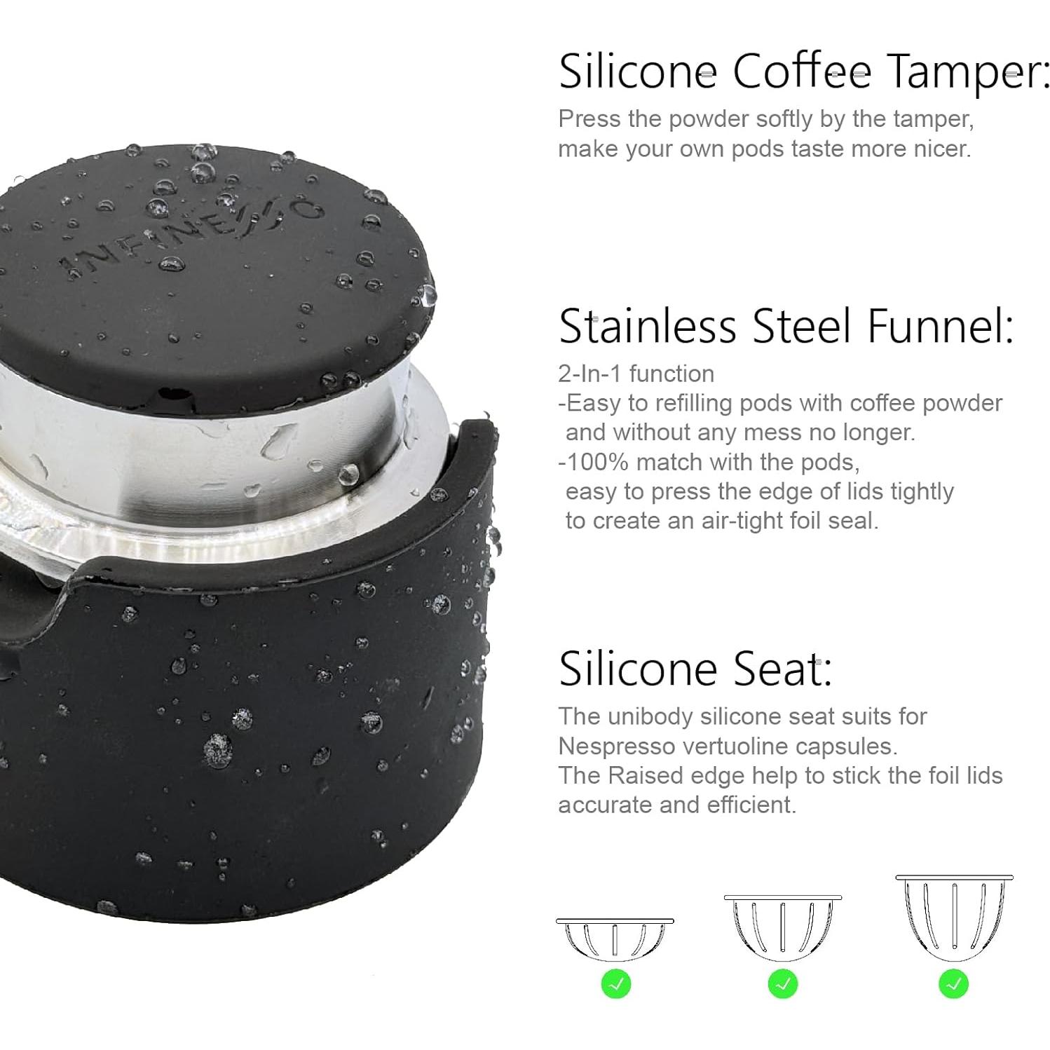 Kit de Recarga de Cápsulas Reutilizables Nespresso VertuoLine 104 Piezas