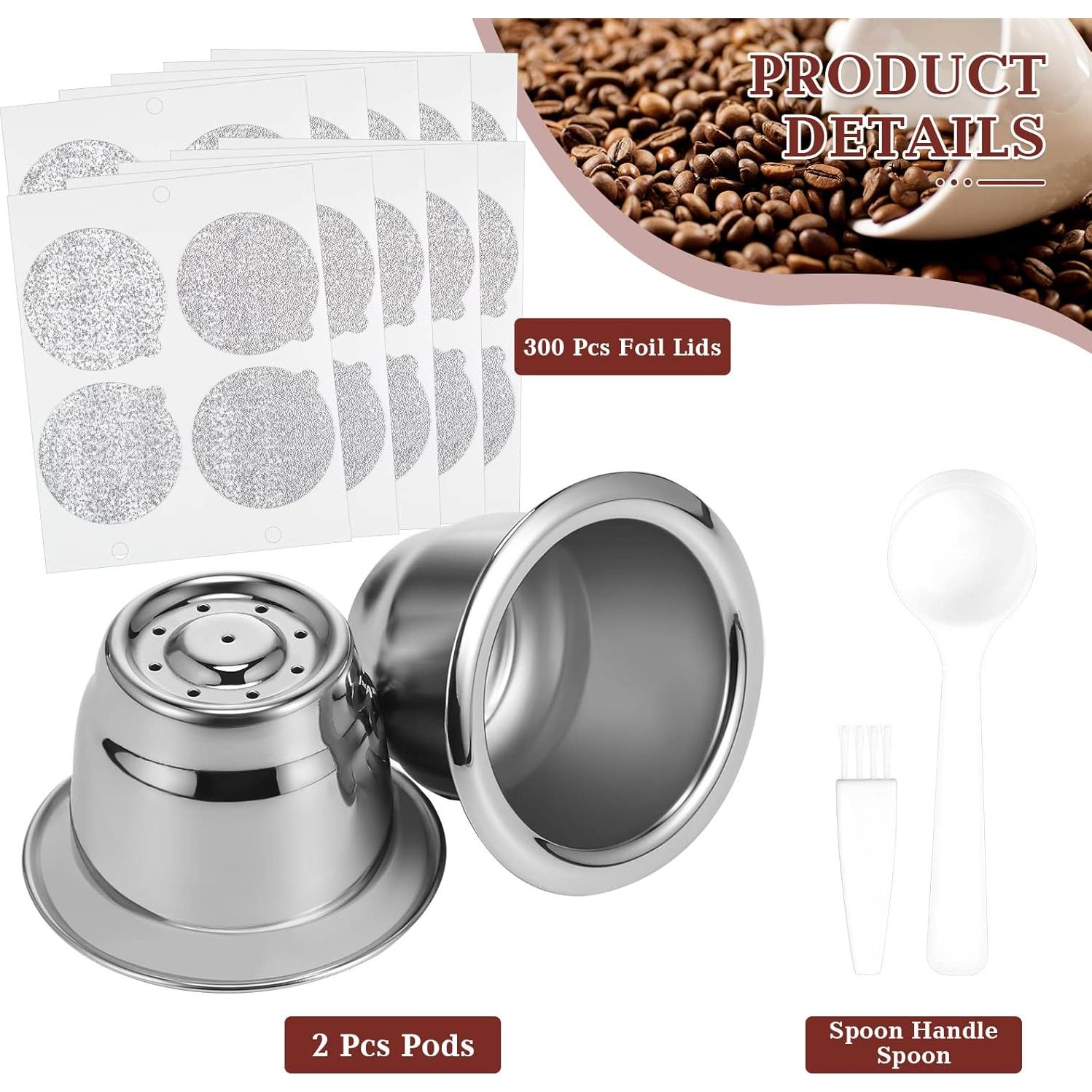 Cápsulas de Espresso Reutilizables Tanlade 2 Piezas Acero Inoxidable