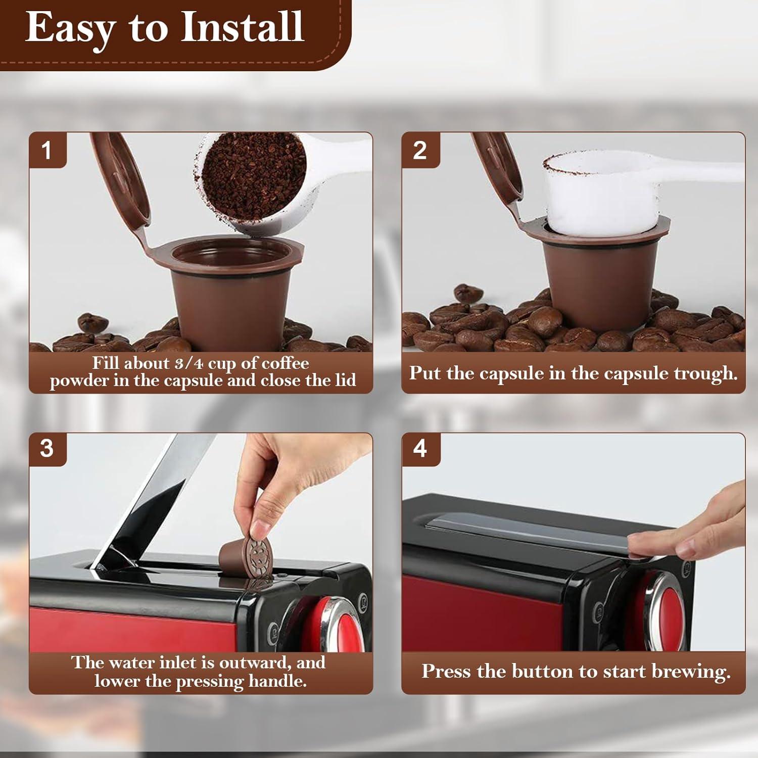 Cápsulas de café reutilizables Rugam para Nespresso - Paquete de 6