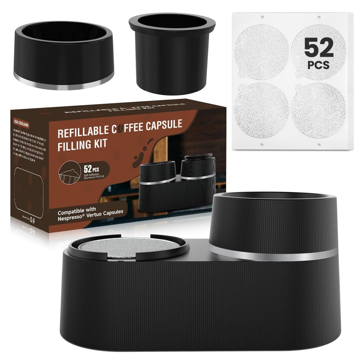 Kit de Recarga para Cápsulas Nespresso Vertuo GARLIFUR 52 Piezas