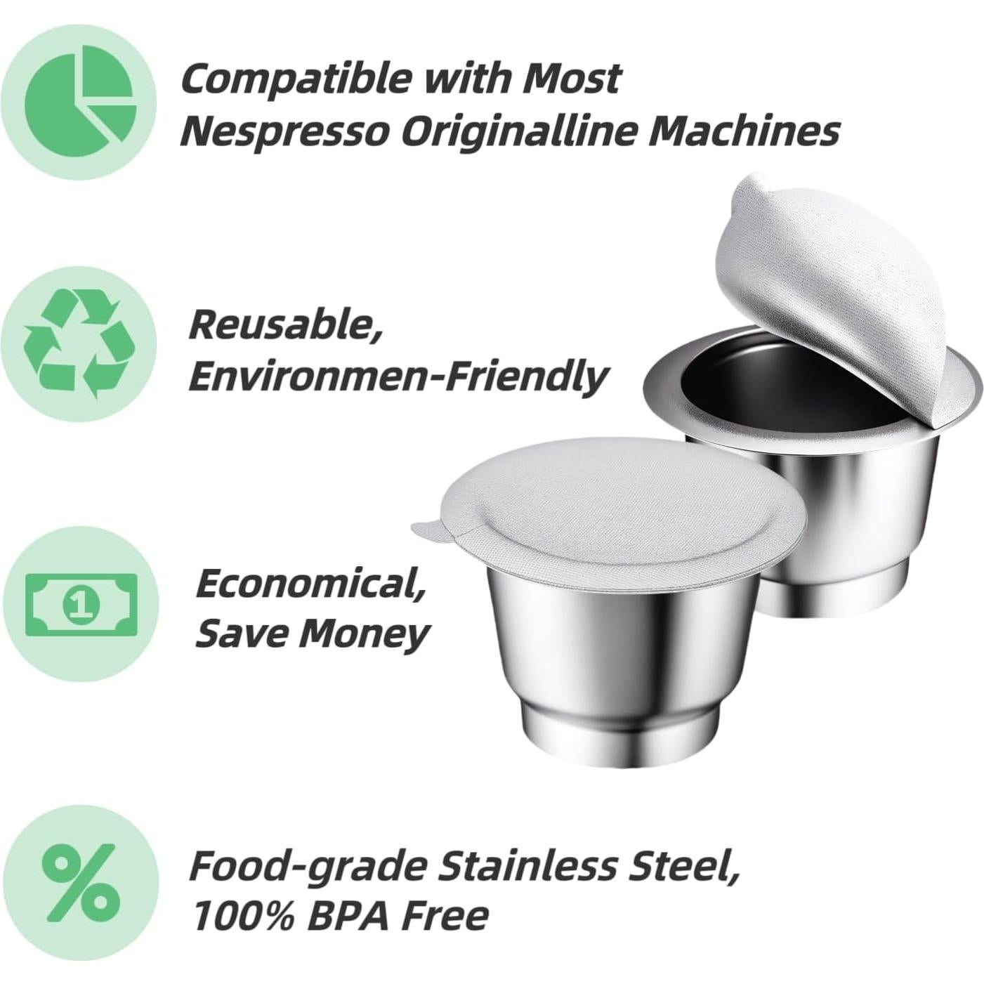 Cápsulas de Café Reutilizables JavaNest para Nespresso OriginalLine