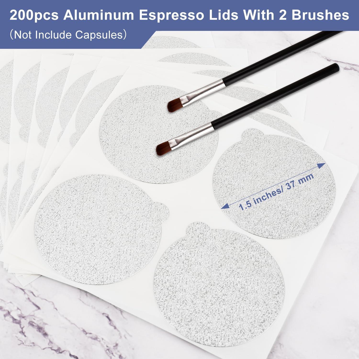 200 Tapas de Aluminio 37mm CUALFEC para Cápsulas Nespresso