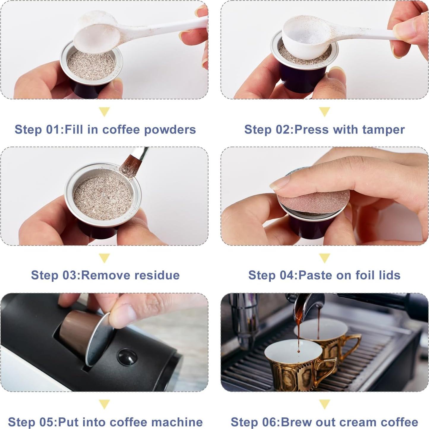 200 Tapas de Aluminio 37mm CUALFEC para Cápsulas Nespresso