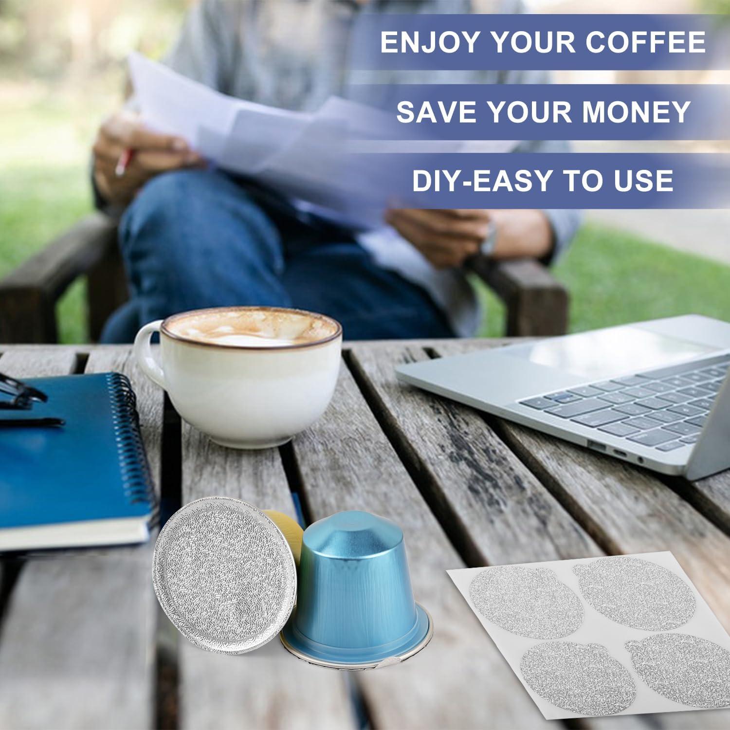 200 Tapas de Aluminio 37mm CUALFEC para Cápsulas Nespresso