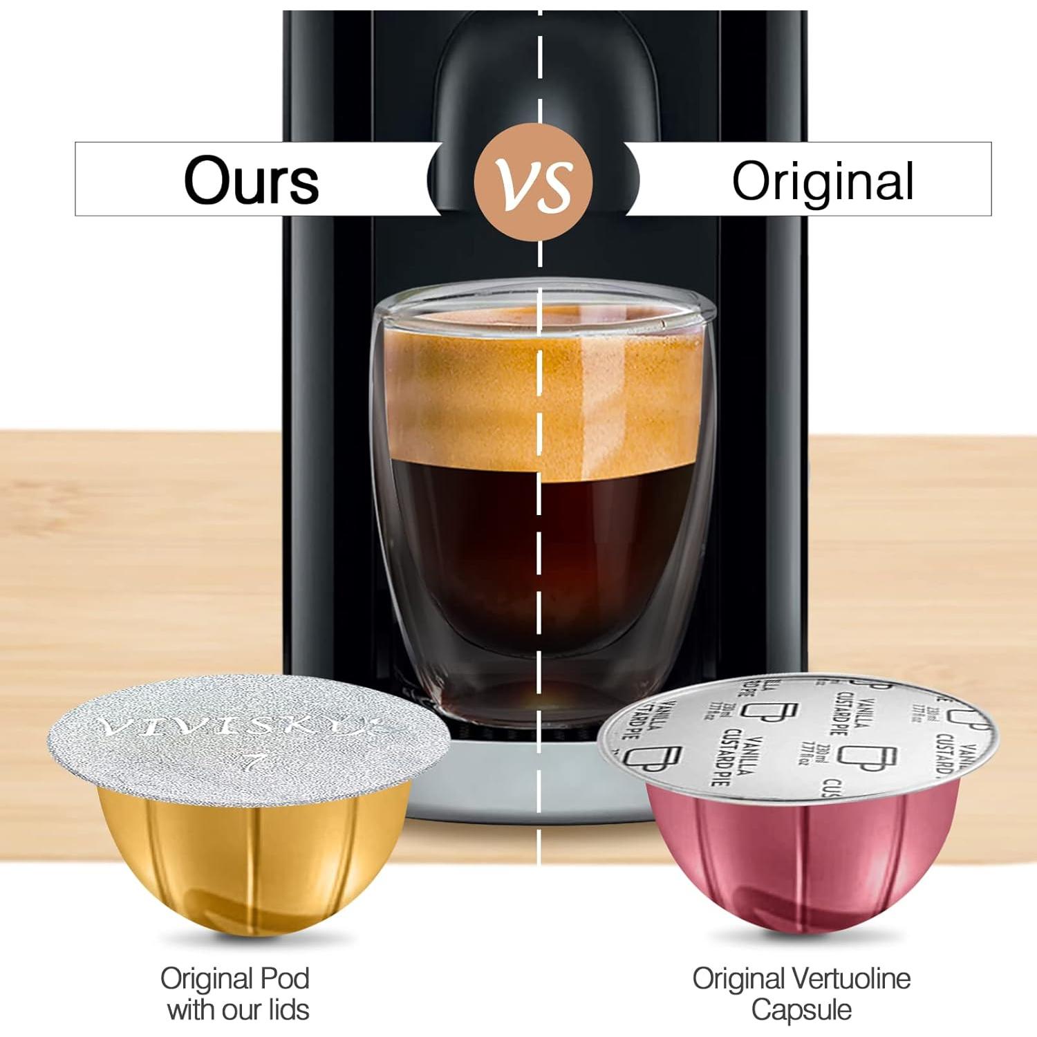 Tapa de Aluminio VIVI SKY para Cápsulas Nespresso Vertuoline - 120 Pcs