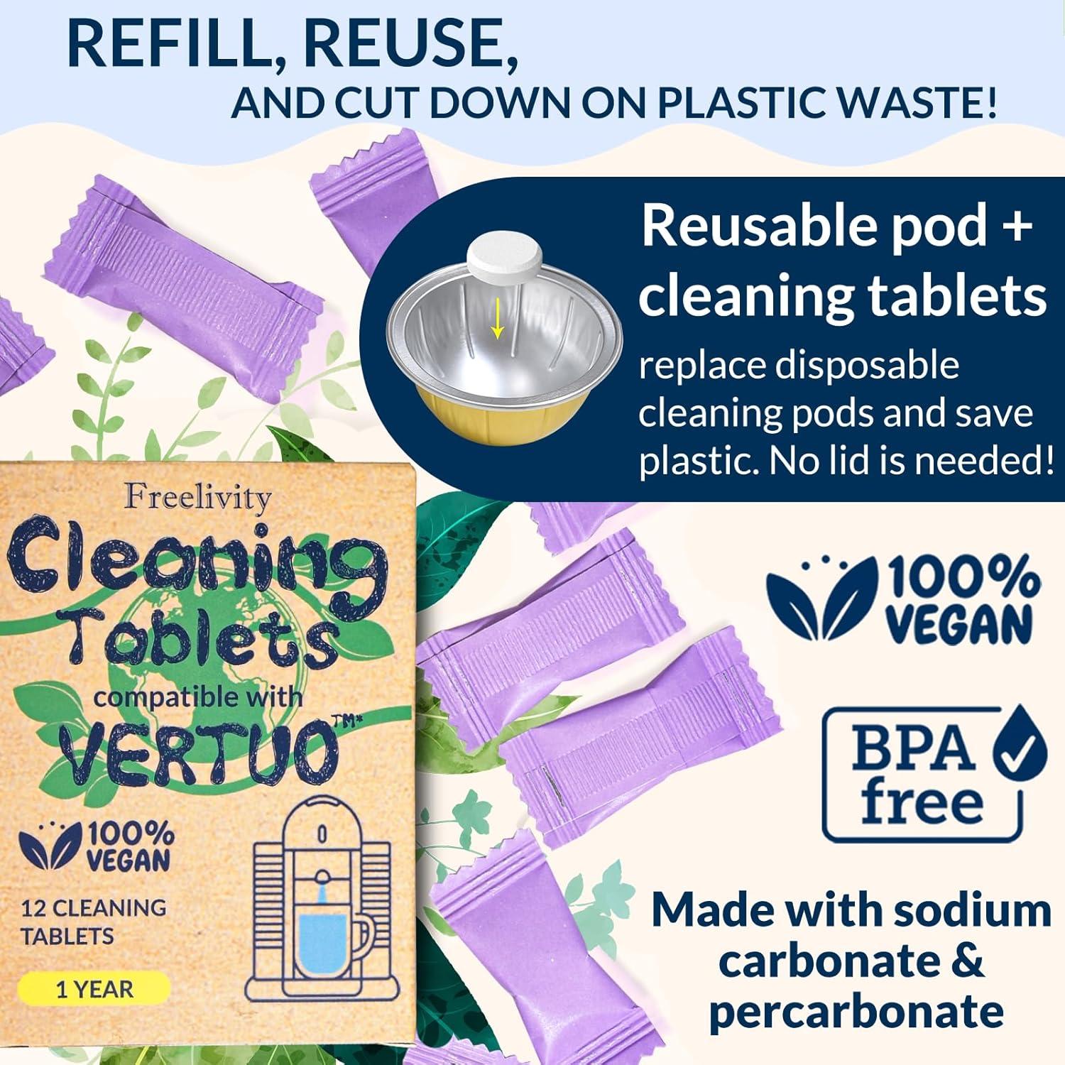 Kit de limpieza y descalcificación Freelivity para Nespresso Vertuo - Suministro 1 año