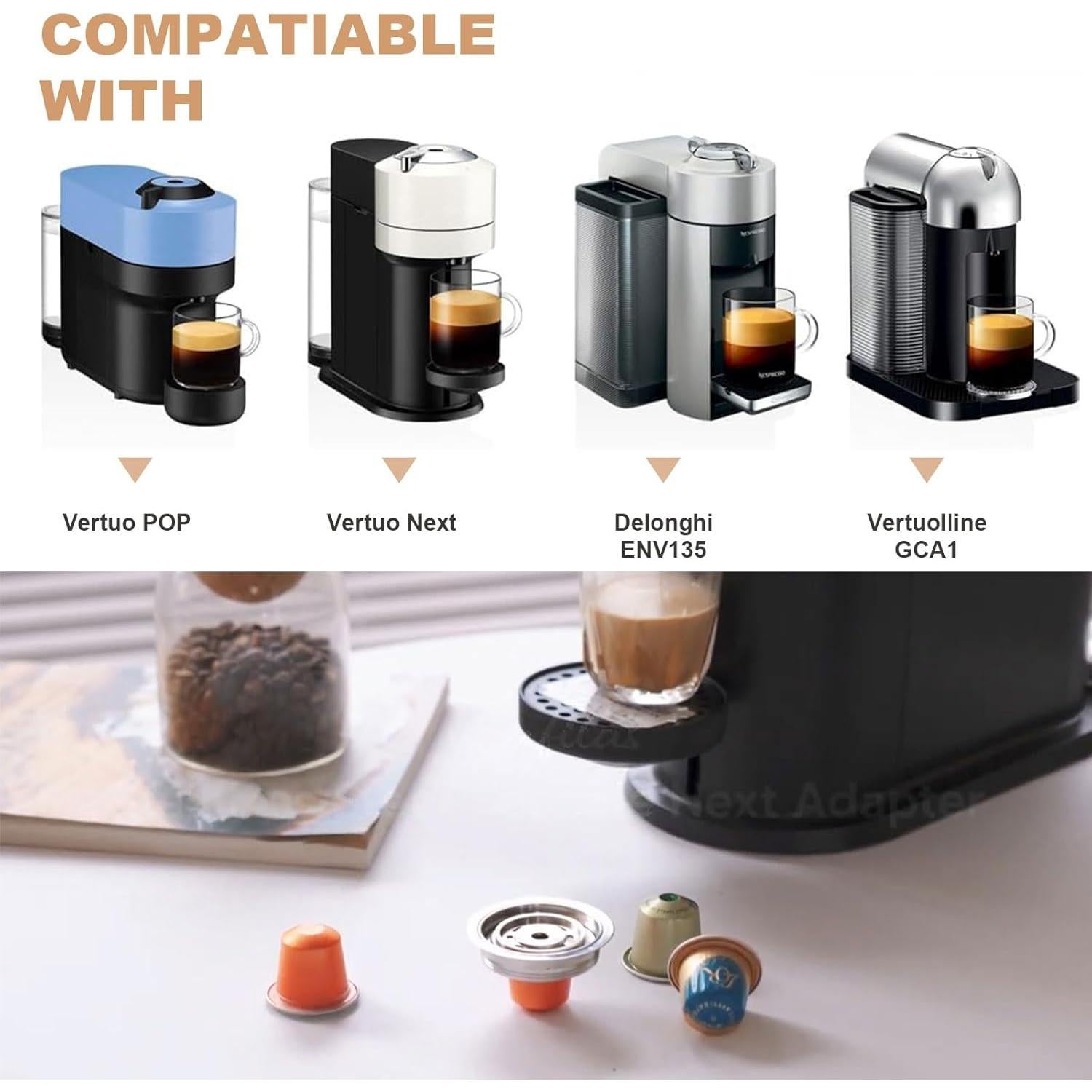 Adaptador de cápsula de café Feilifan para Nespresso Vertuo 150 ml