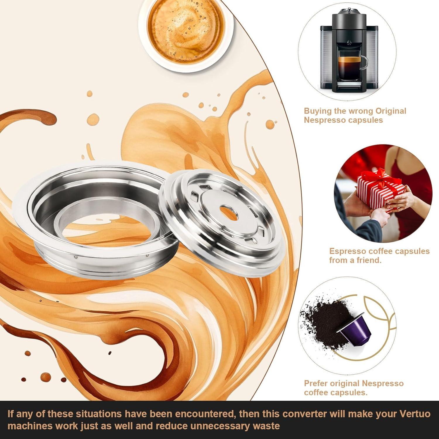 Adaptador de cápsula de café Feilifan para Nespresso Vertuo 150 ml