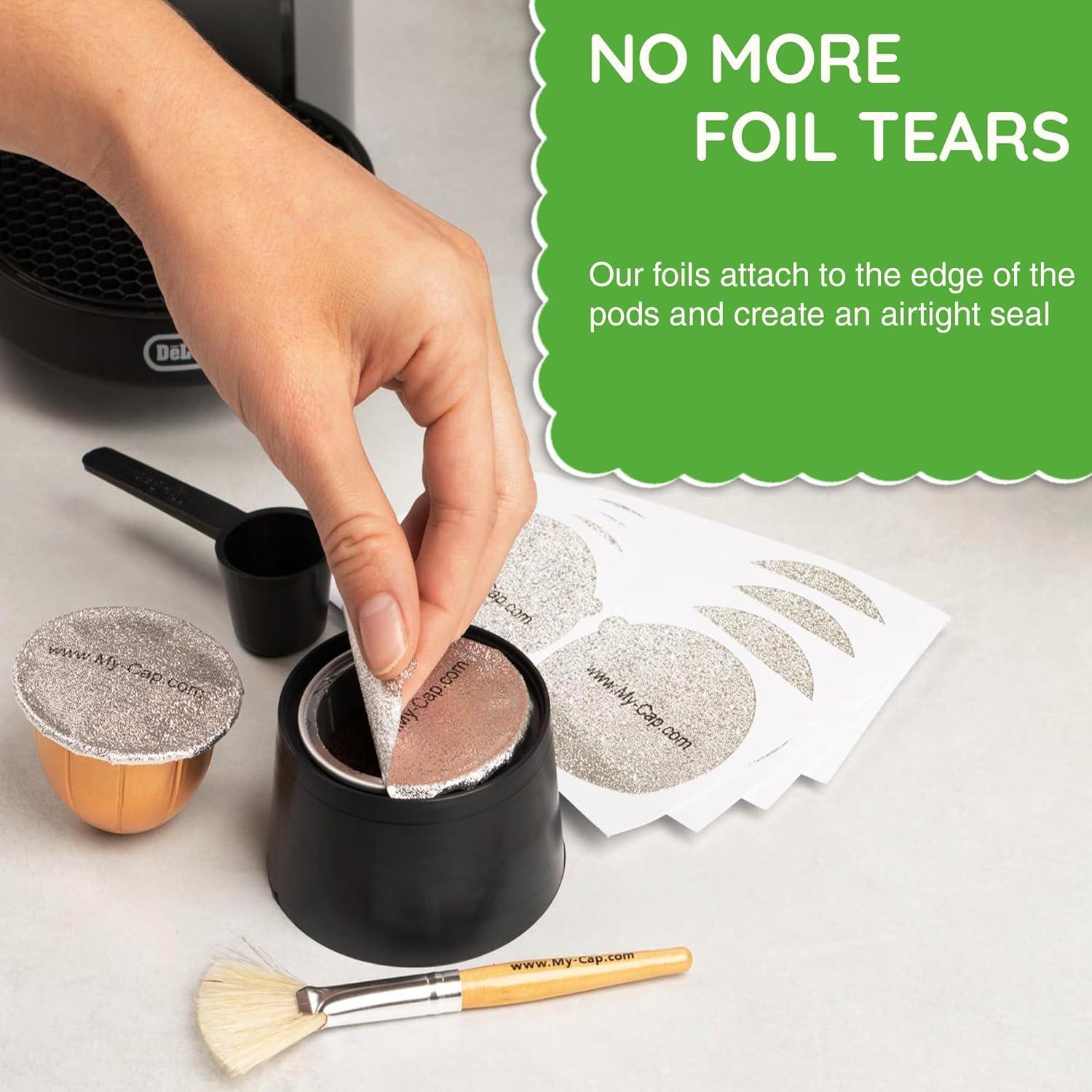 Sellos de Aluminio My-Cap para Cápsulas Nespresso Vertuo - 100 Unidades
