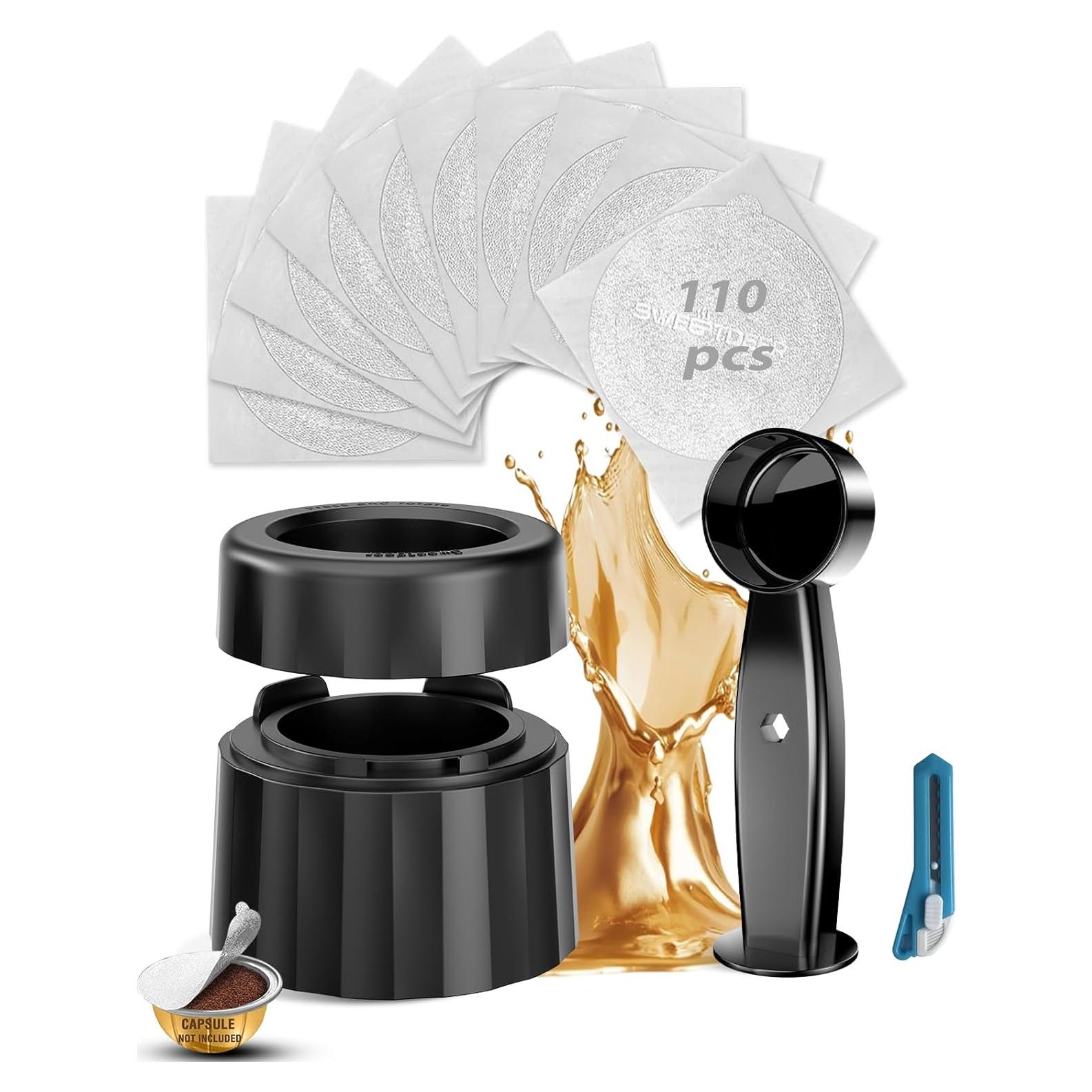 Kit de Cápsulas Reutilizables SWEETDEER para Nespresso Vertuo - 110 Tapas