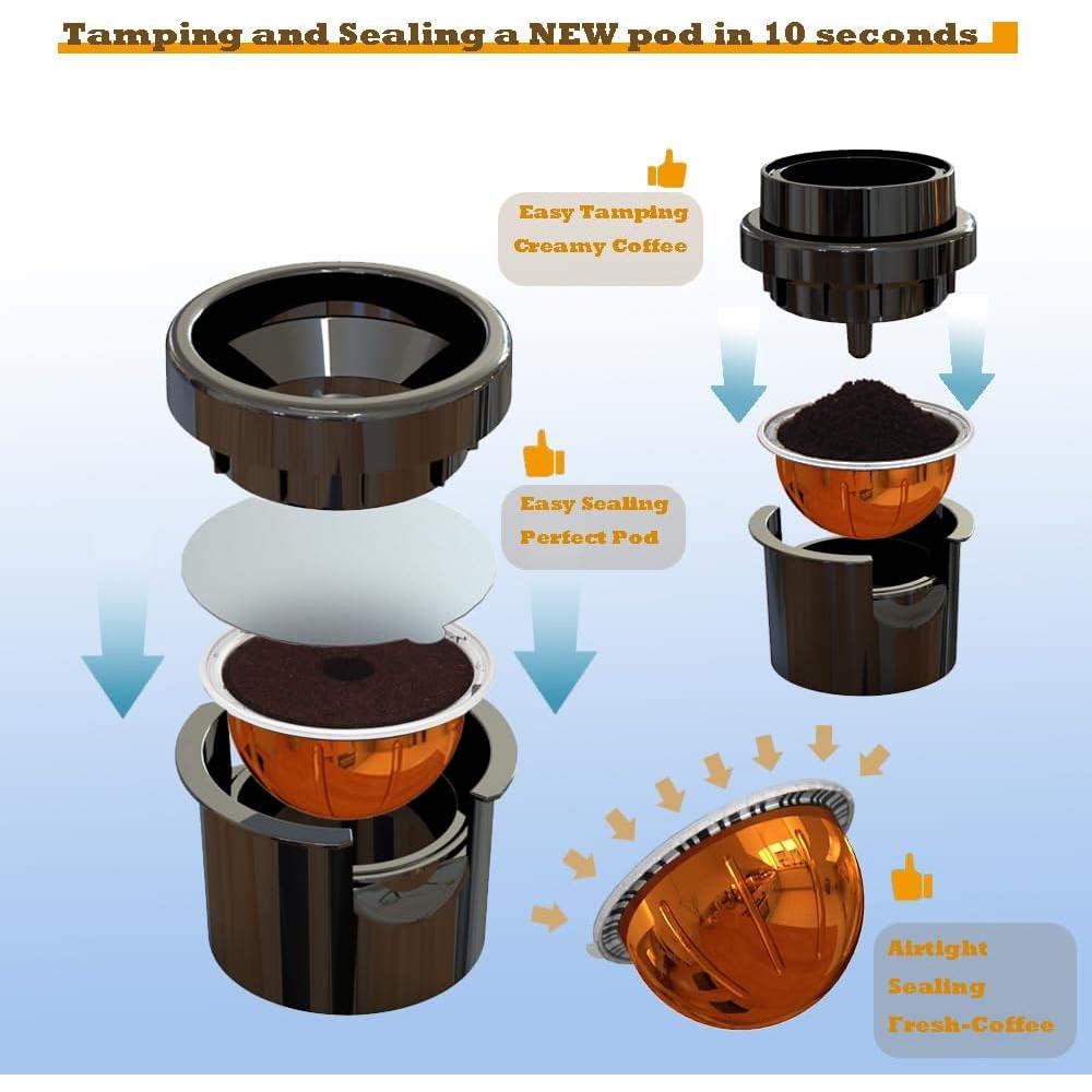 Kit de Herramientas Nespresso Vertuo + 100 Etiquetas Aluminio 63mm