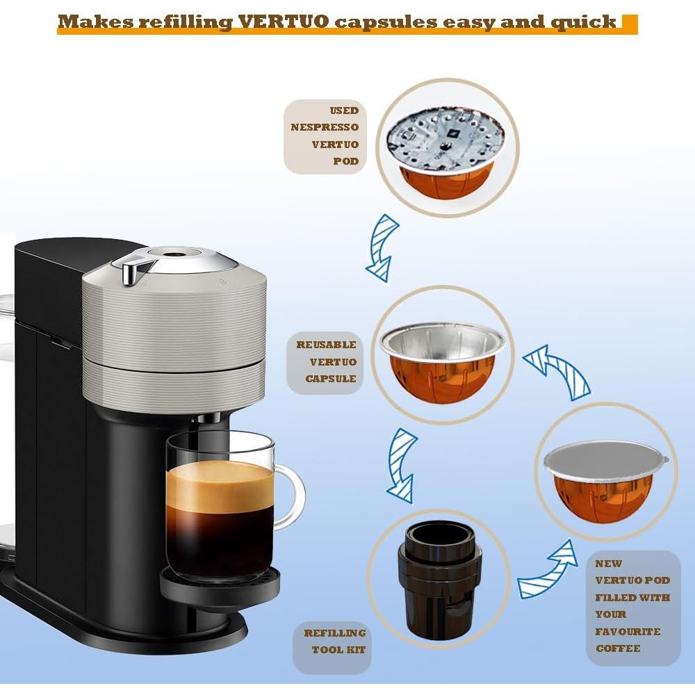 Kit de Herramientas Nespresso Vertuo + 100 Etiquetas Aluminio 63mm