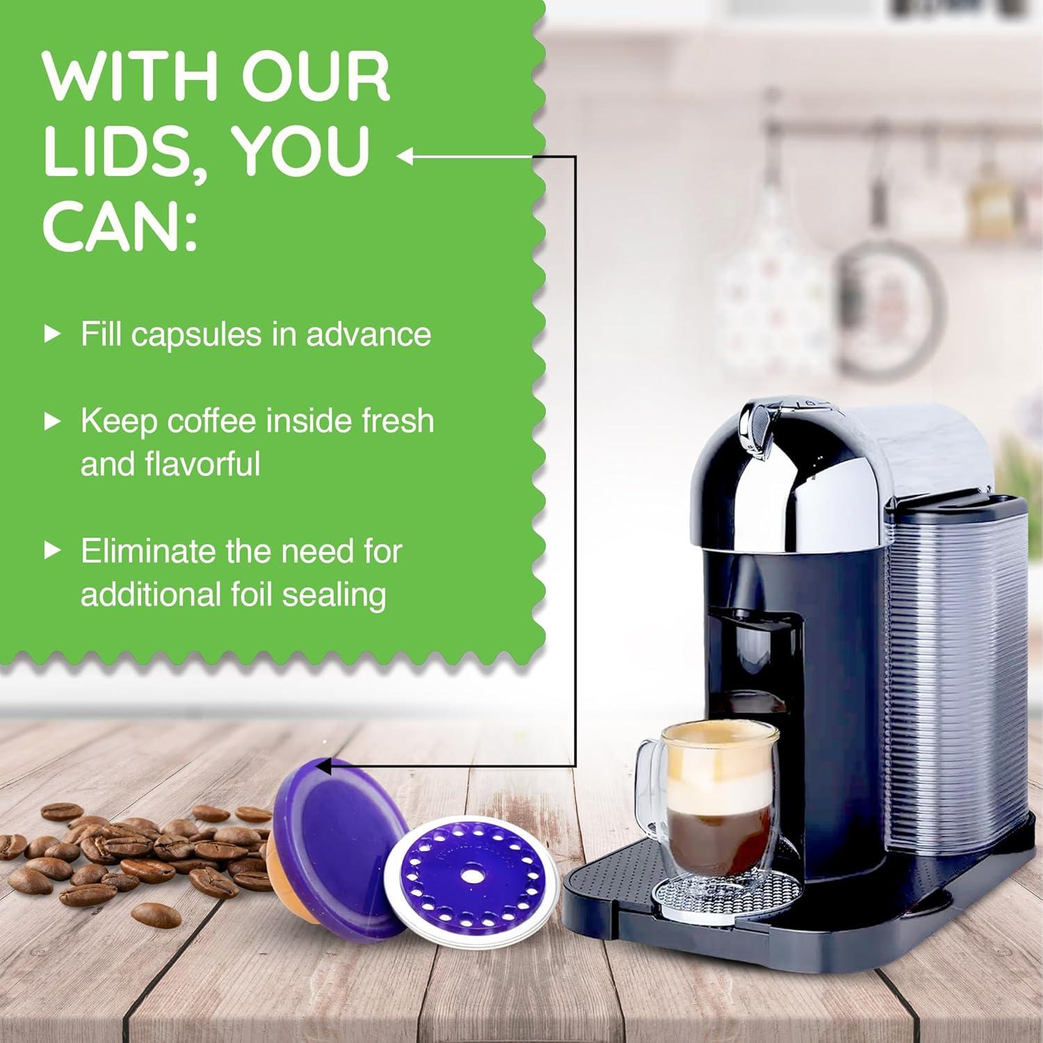 Juego de tapas reutilizables My-Cap para cápsulas Nespresso Vertuo