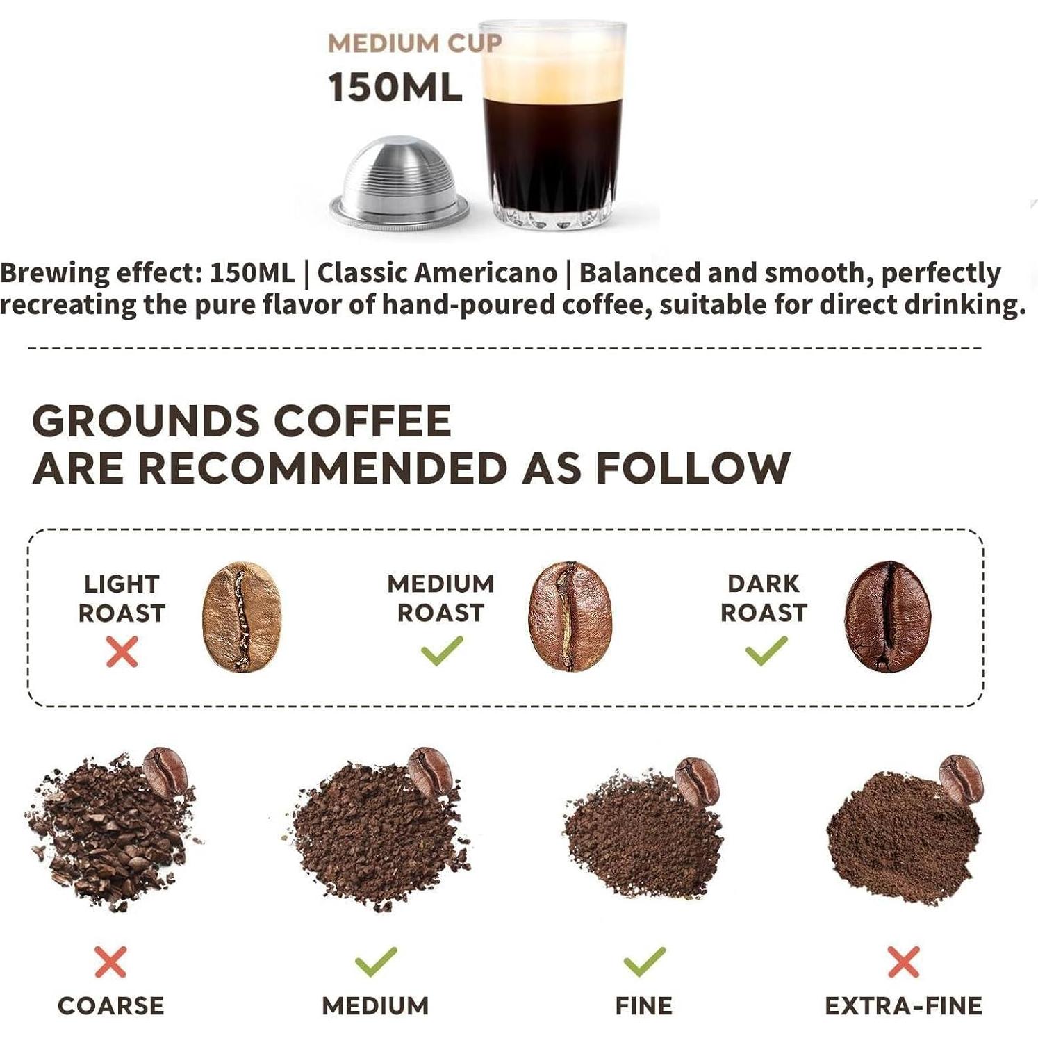 Cápsulas de Café Reutilizables HAILASRE 150ml Acero Inoxidable