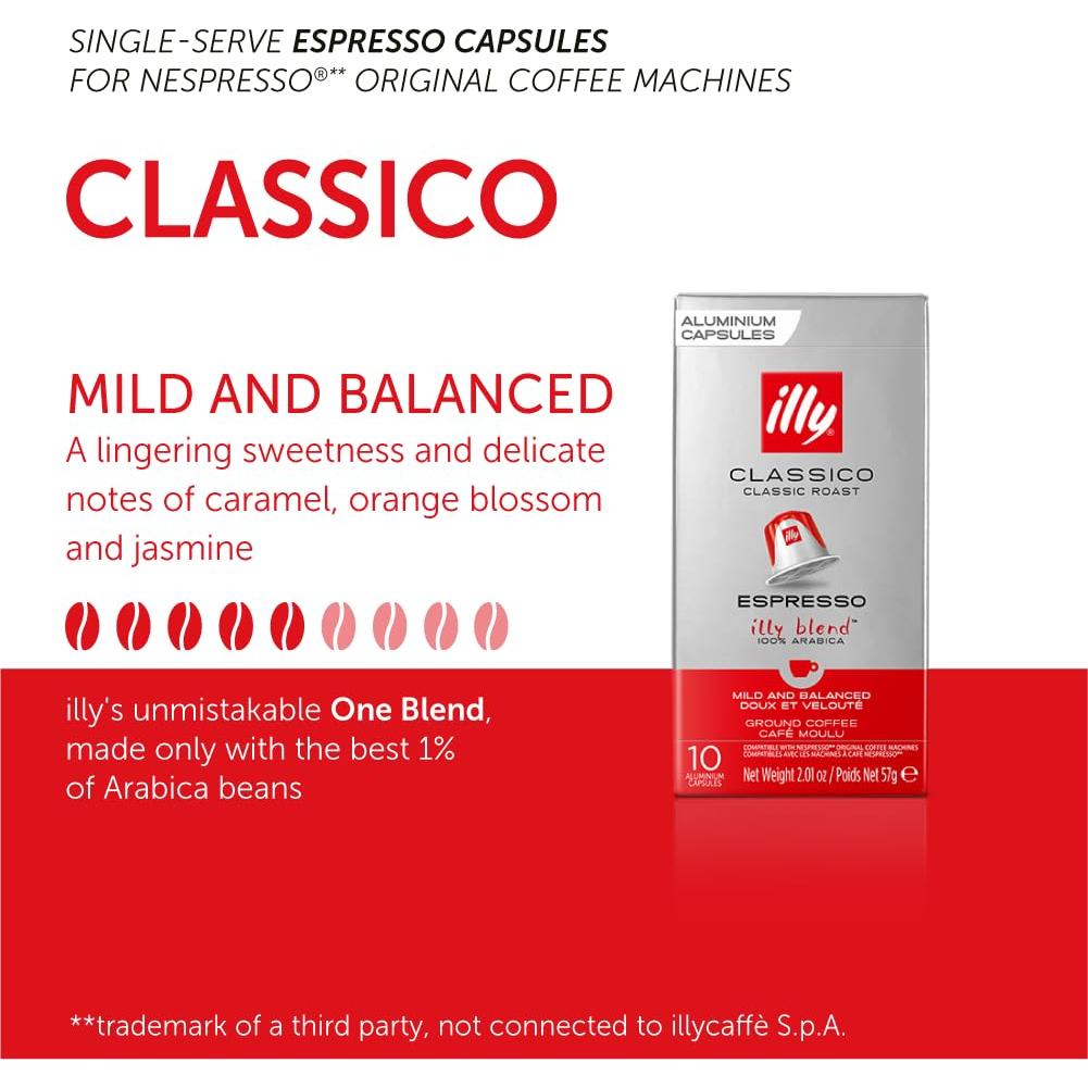 Cápsulas de Café Illy Tostado Classico 10 Unidades Nespresso