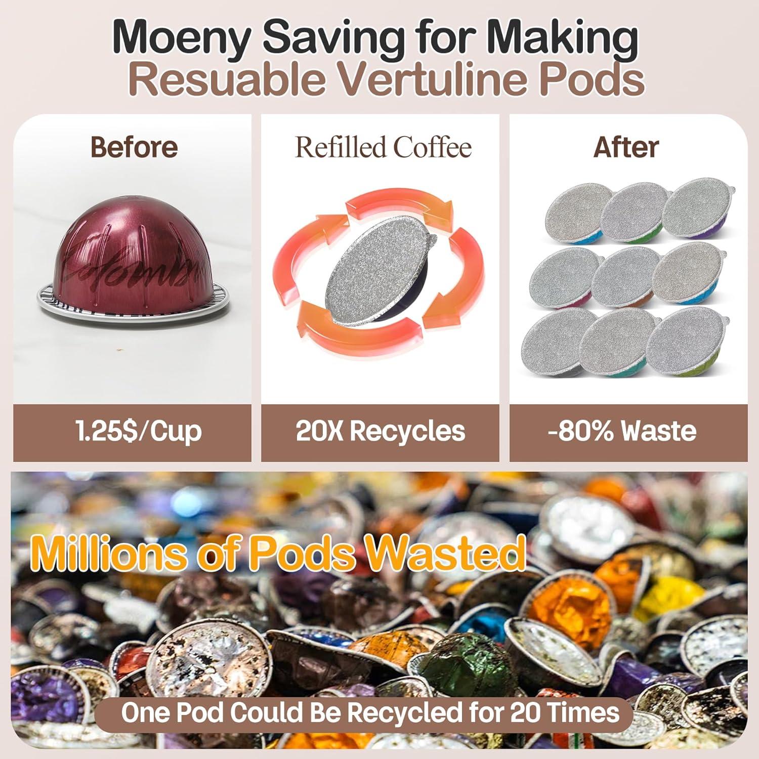 Cápsulas Reutilizables Nespresso Vertuo MrXGod - Kit Completo 60 Piezas