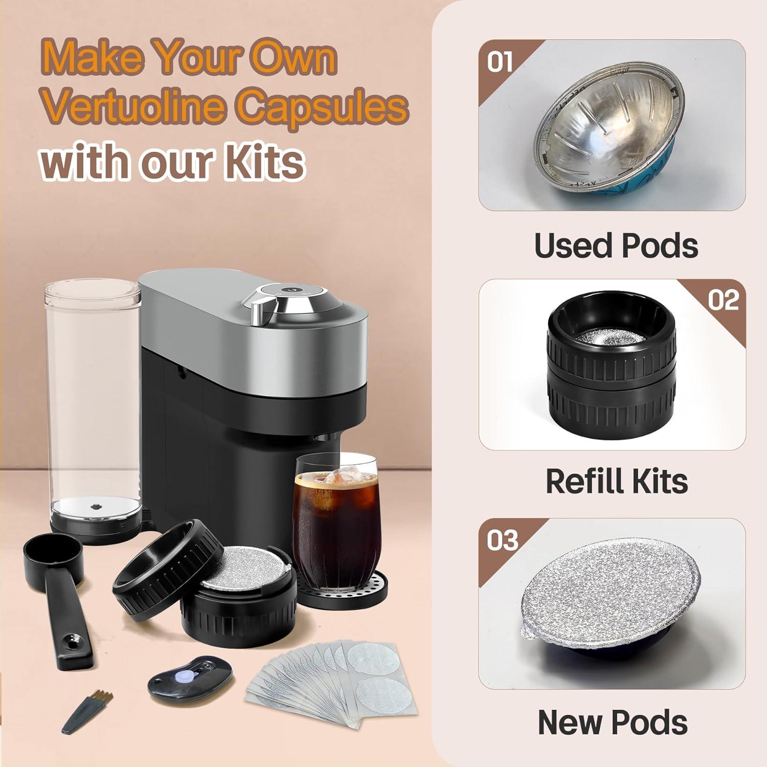 Cápsulas Reutilizables Nespresso Vertuo MrXGod - Kit Completo 60 Piezas