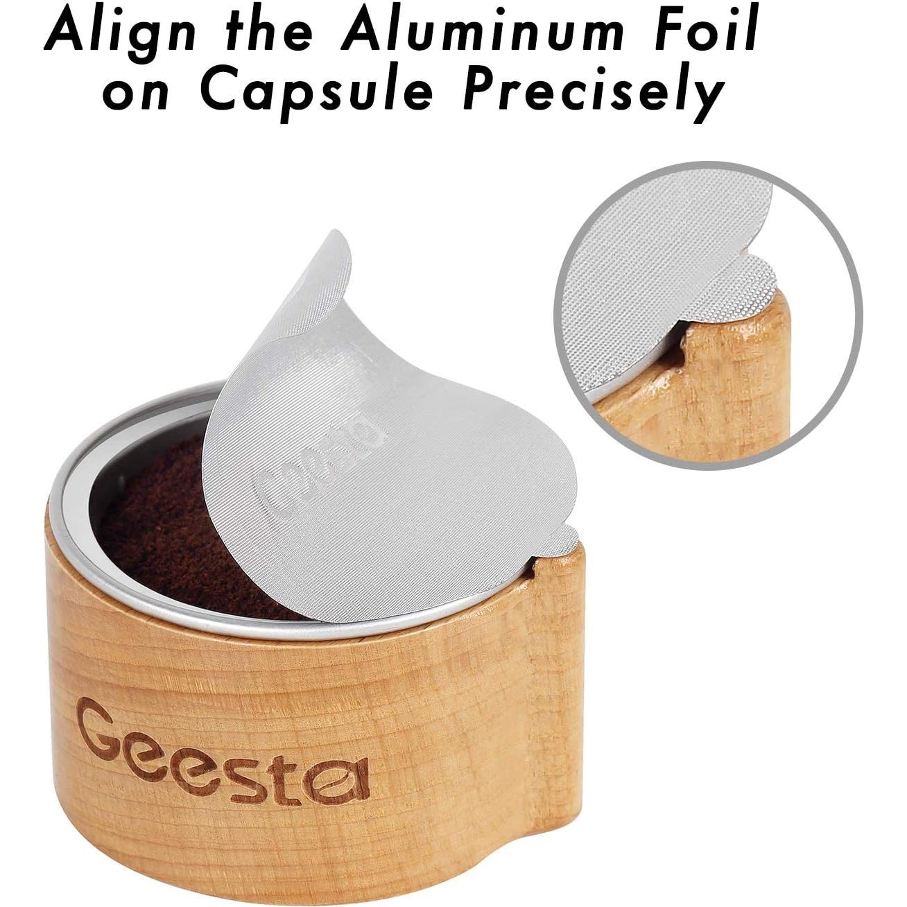 Kit de Sellos de Aluminio GEESTA para Cápsulas Nespresso Vertuoline