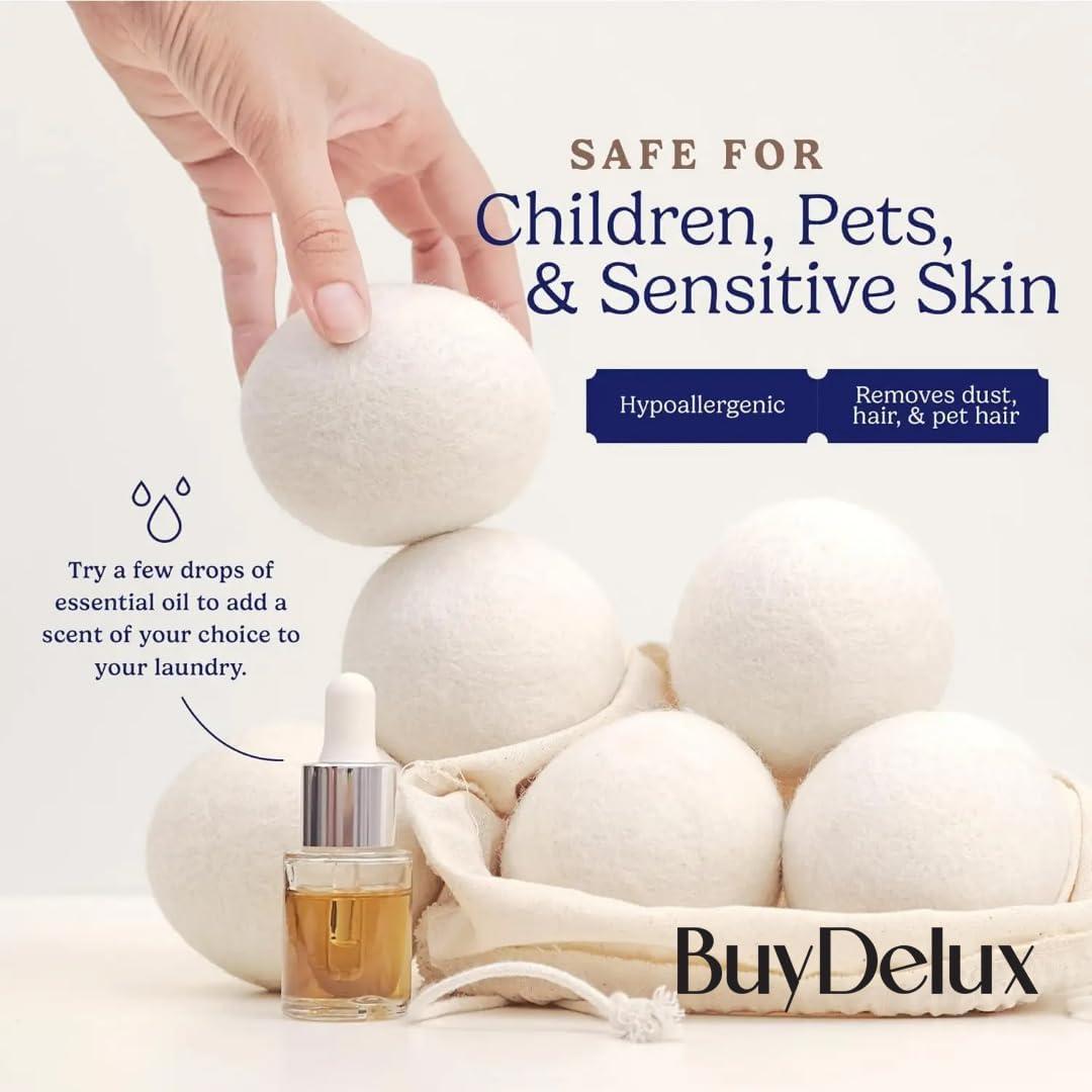 Bolas de Secado de Lana BuyDelux - 6 Paquete XL 7cm Ecológicas