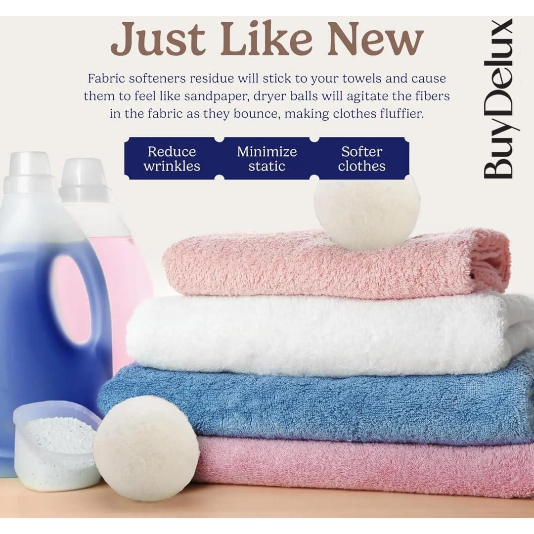 Bolas de Secado de Lana BuyDelux - 6 Paquete XL 7cm Ecológicas