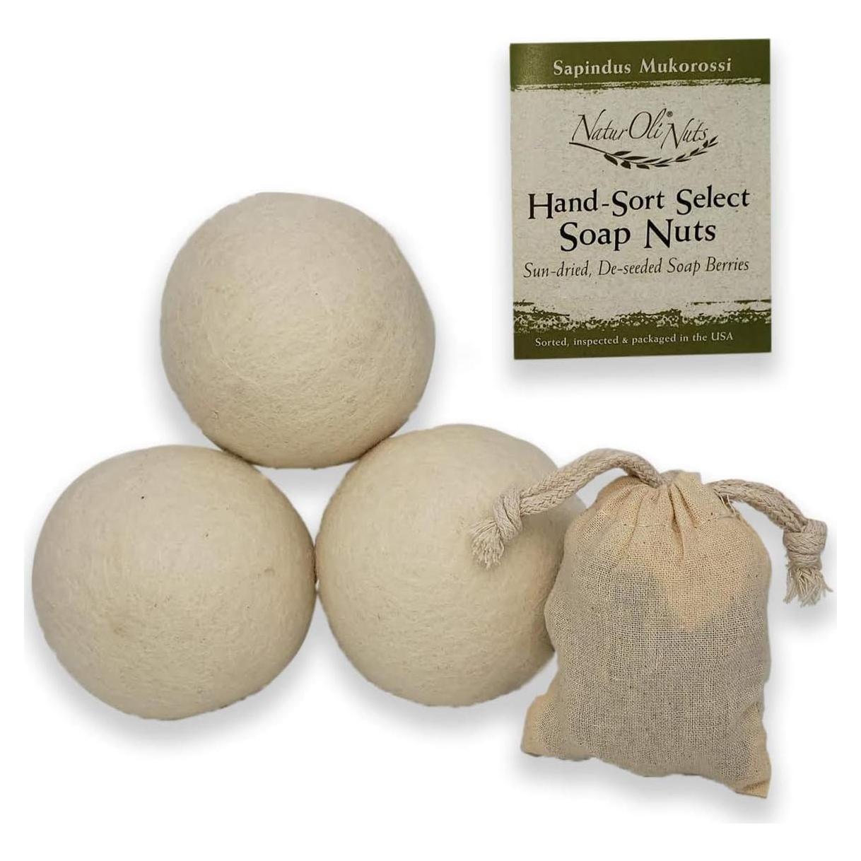 Bolas de Secado Jumbo NaturOli 100% Lana 3-Pack Sin Fragancia