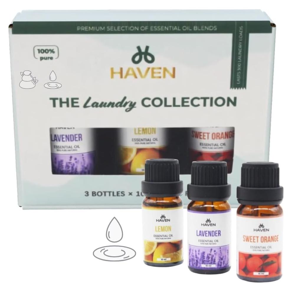 Juego de Aceites Esenciales para Lavandería HAVEN 100% Puro