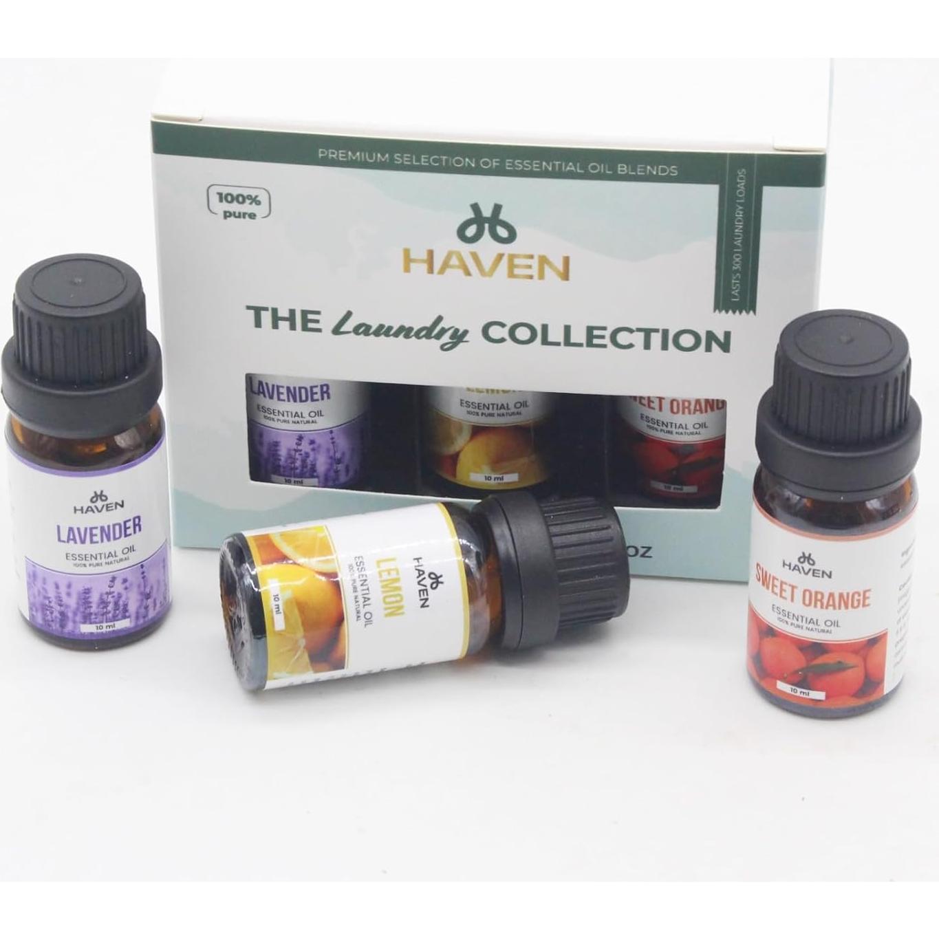 Juego de Aceites Esenciales para Lavandería HAVEN 100% Puro