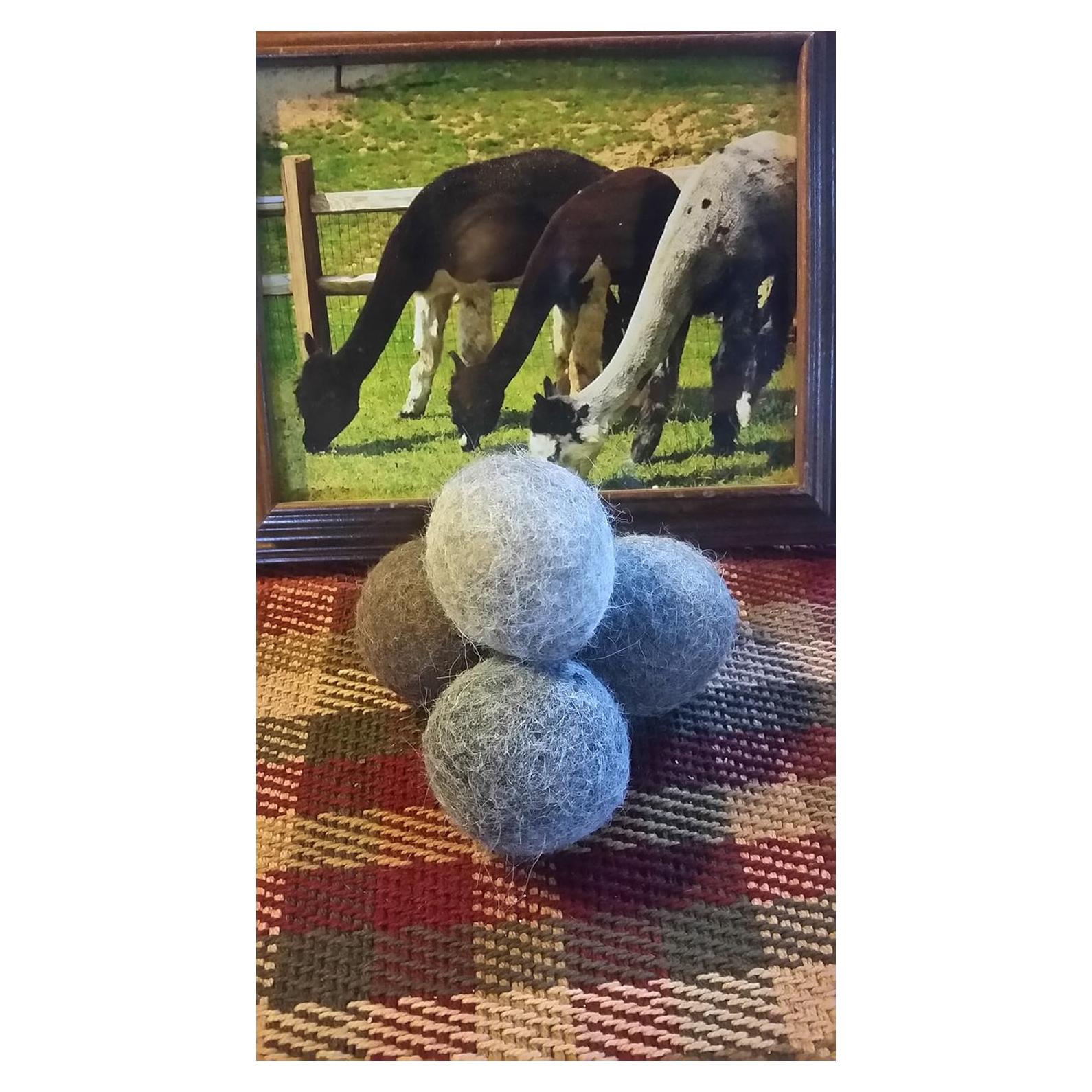 Juego de 6 Bolas de Secado de Lana de Alpaca 100% Natural