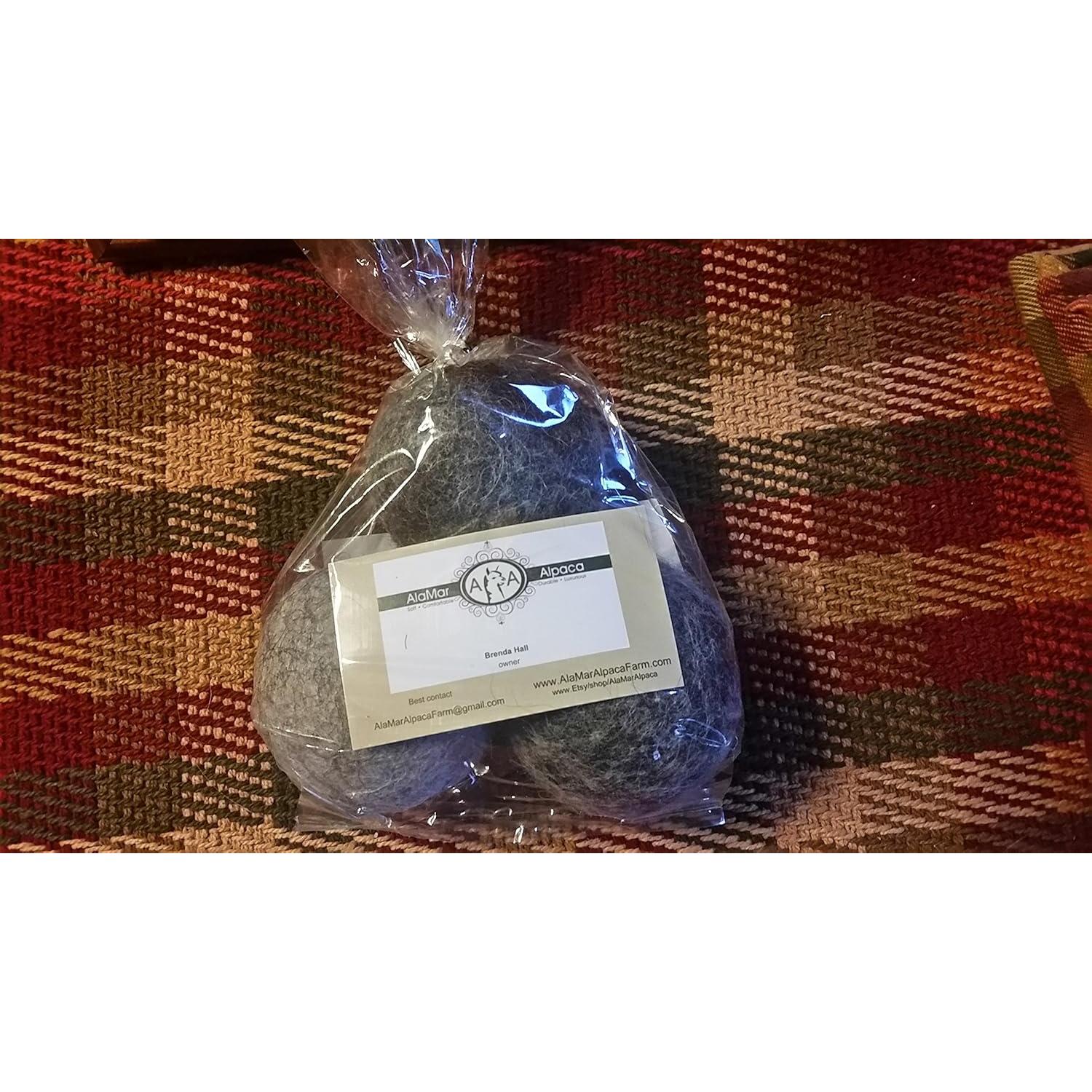 Juego de 6 Bolas de Secado de Lana de Alpaca 100% Natural