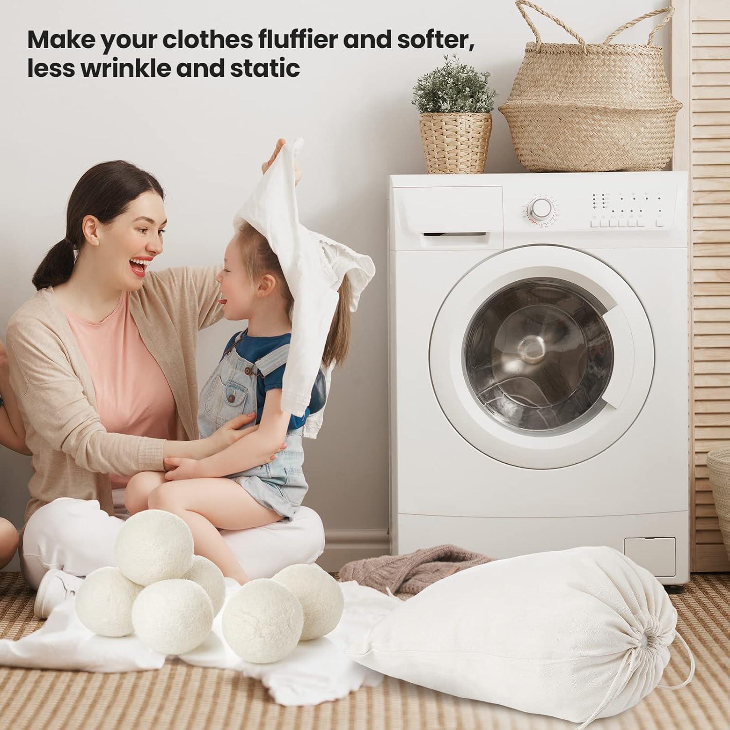 Juego de 24 Bolas de Secado de Lana Roowest 7.62 cm + 2 Bolsas