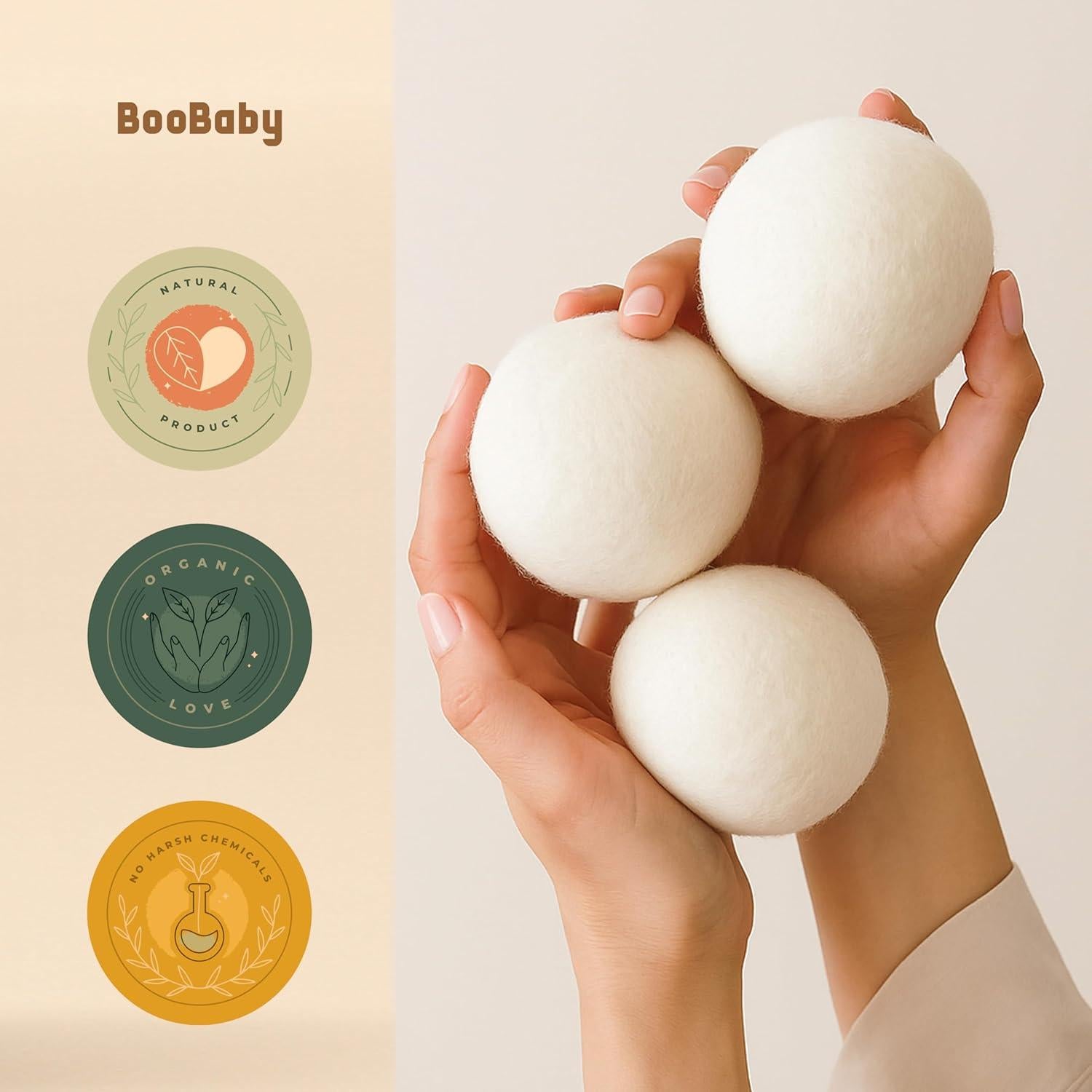 Bolas de Secado de Lana Boobaby - Paquete XL de 6 - Hipoalergénicas