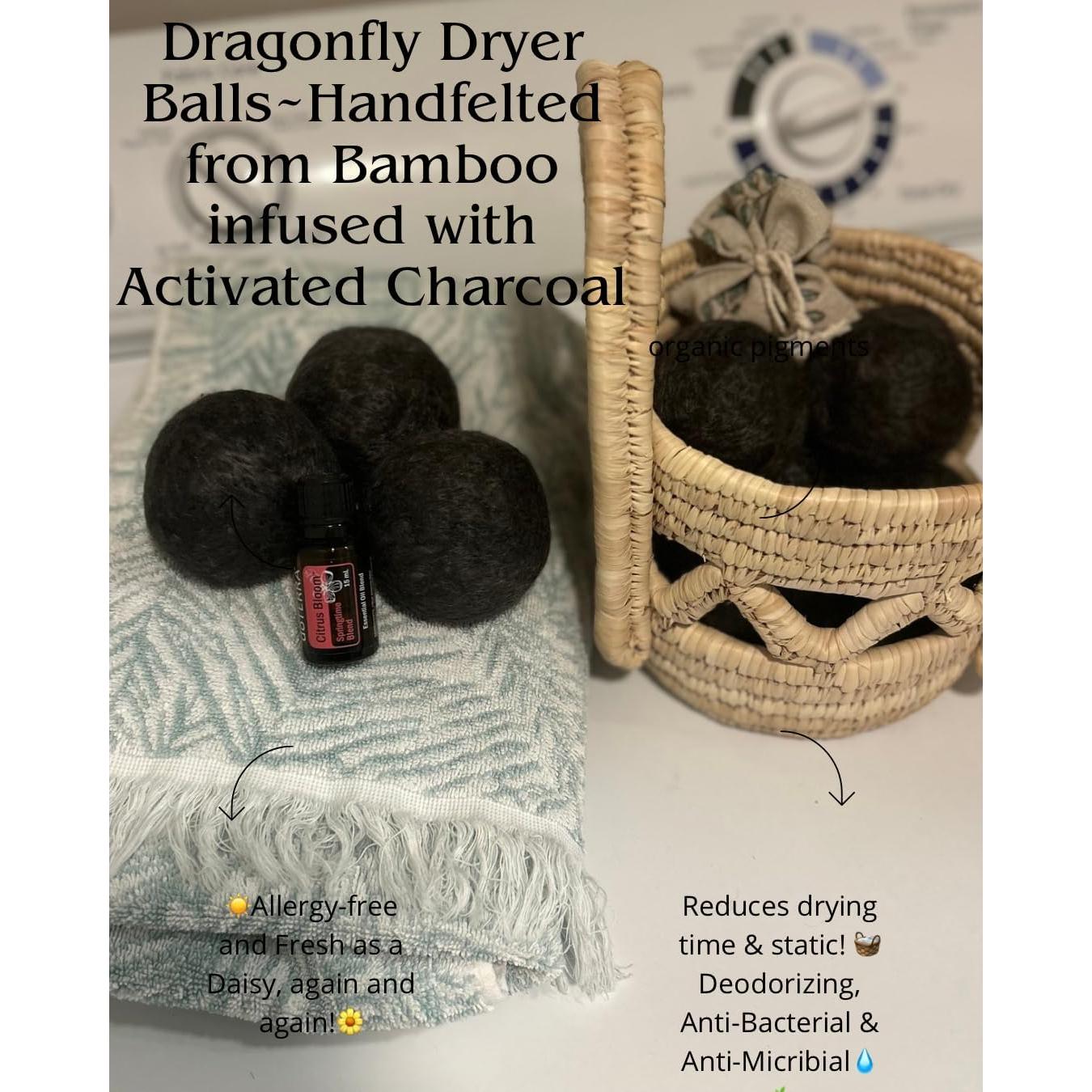 Bolas de Secado de Bambú Orgánico Infundidas con Carbón Activado - Juego de 3