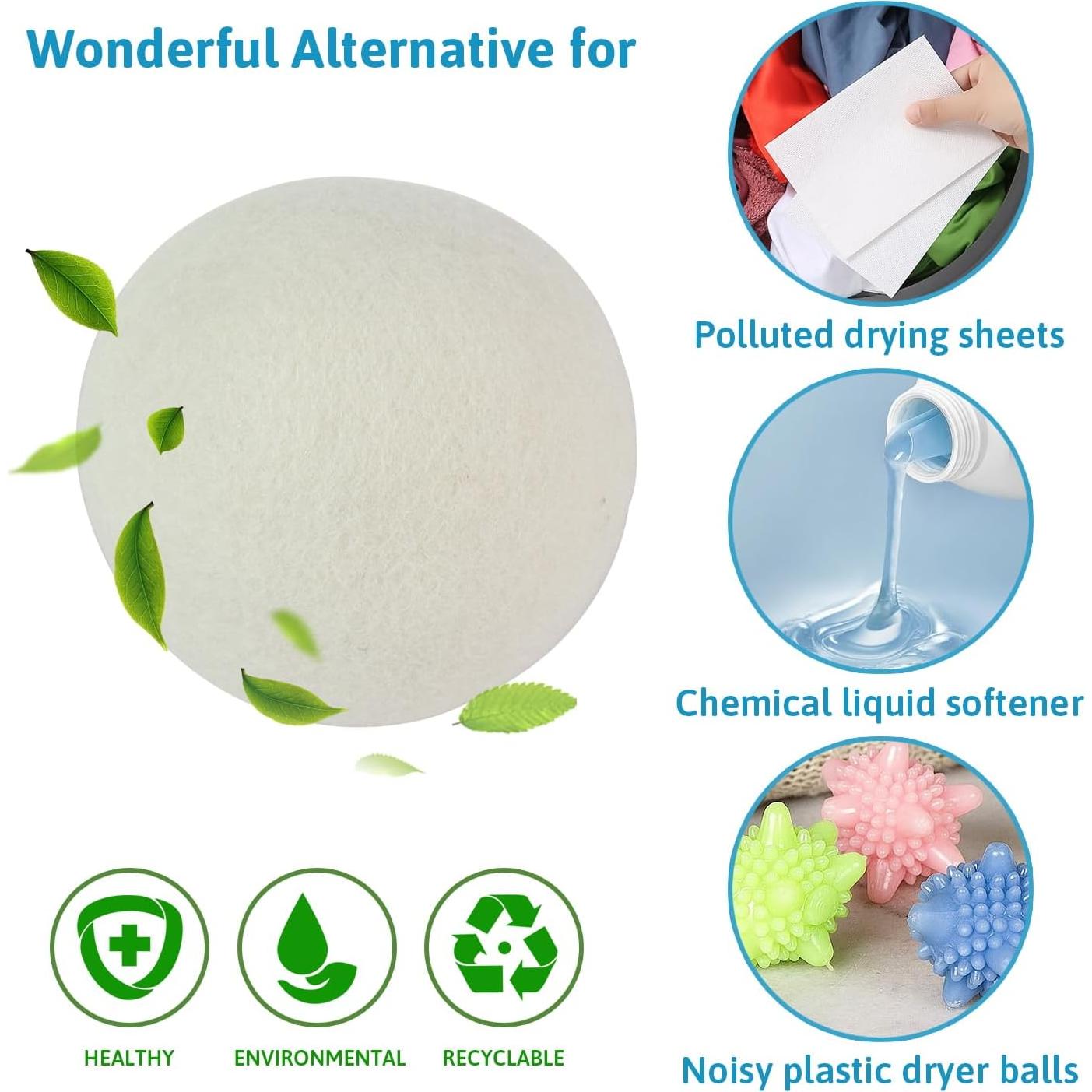 Bolas de Secadora de Lana DESKEMAI - Suavizante Natural (Paquete de 3)