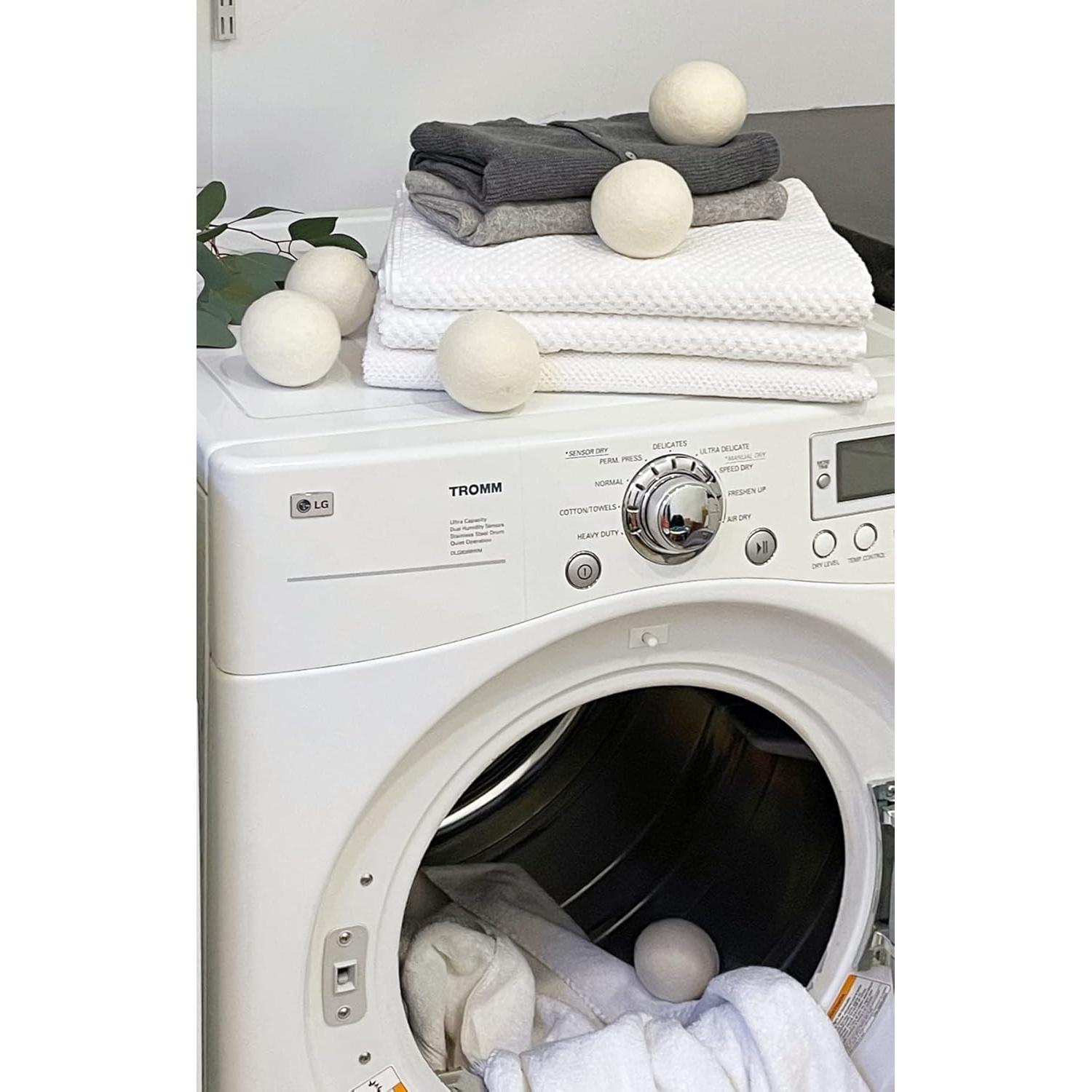 Bolas de Secado de Lana Woolino XL 100% Natural - Paquete de 6