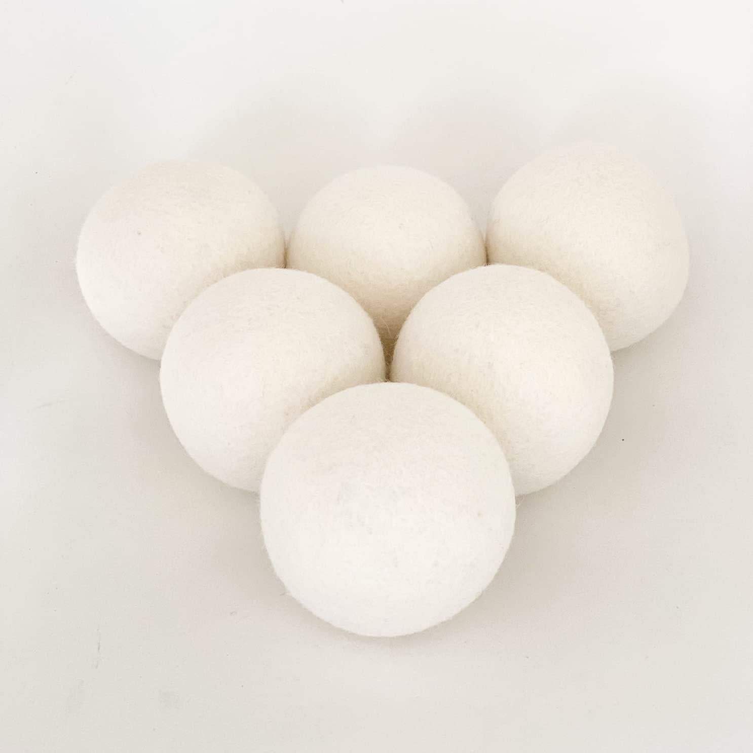 Bolas de Secado de Lana Woolino XL 100% Natural - Paquete de 6