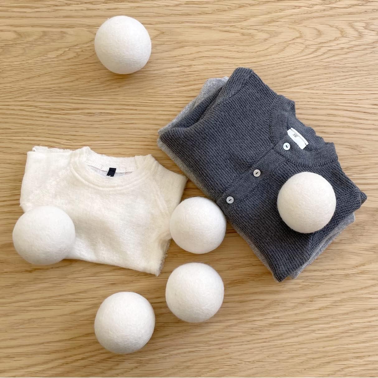 Bolas de Secado de Lana Woolino XL 100% Natural - Paquete de 6