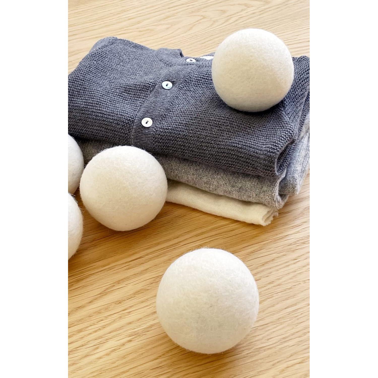 Bolas de Secado de Lana Woolino XL 100% Natural - Paquete de 6