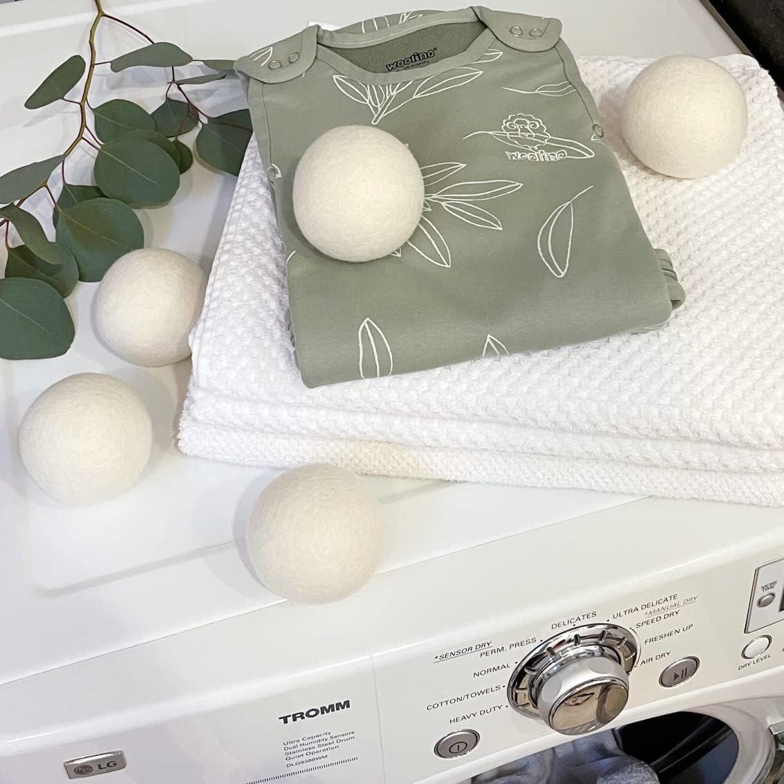 Bolas de Secado de Lana Woolino XL 100% Natural - Paquete de 6