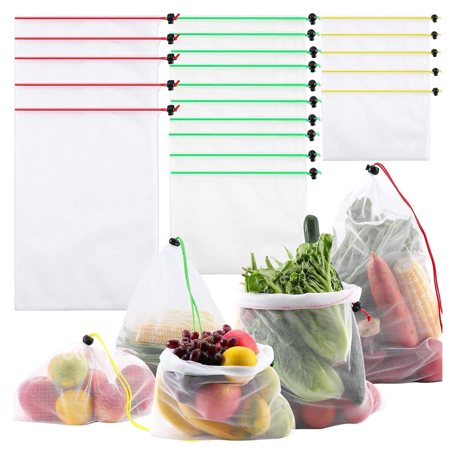 Paquete de 20 Bolsas Reutilizables de Malla para Productos