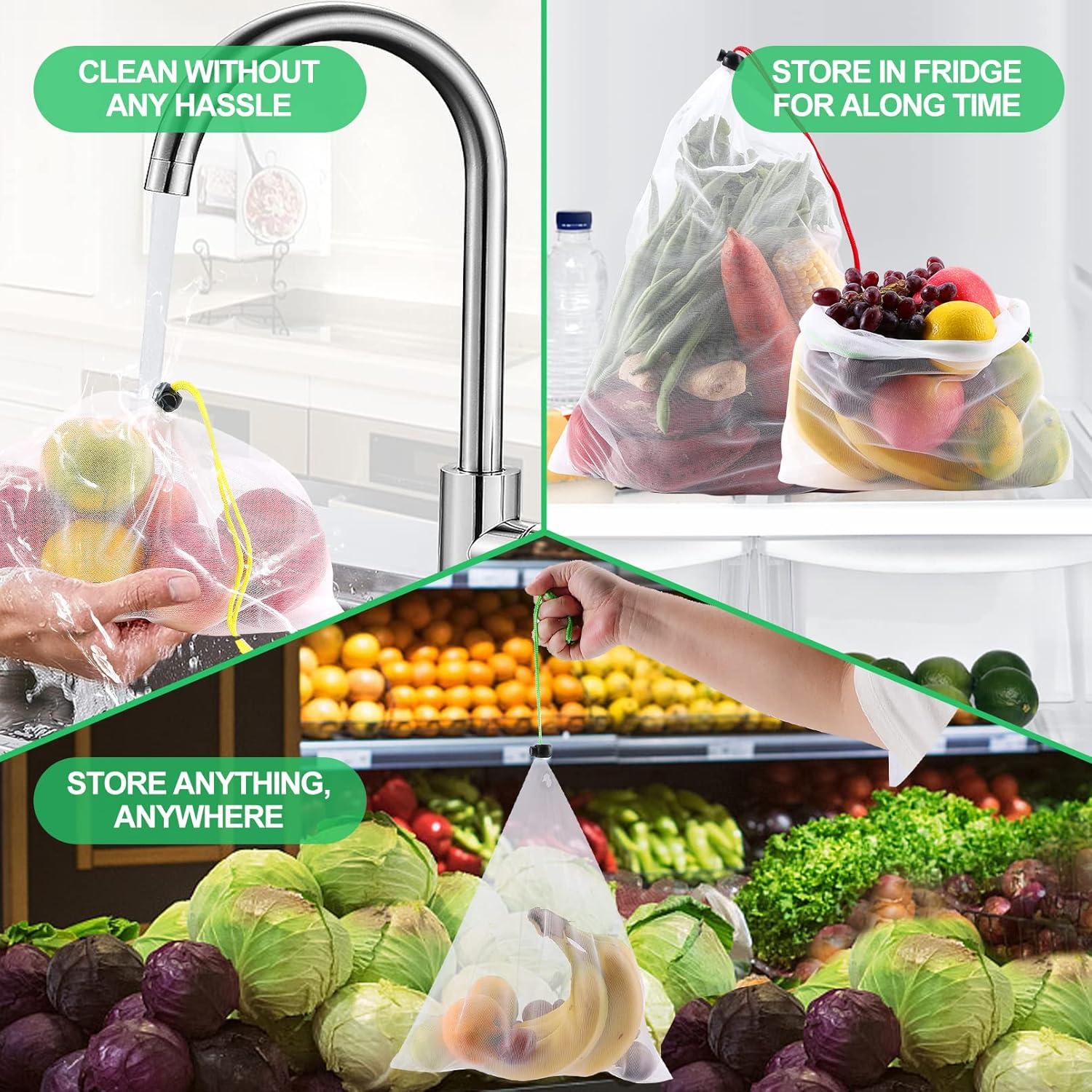 Paquete de 20 Bolsas Reutilizables de Malla para Productos